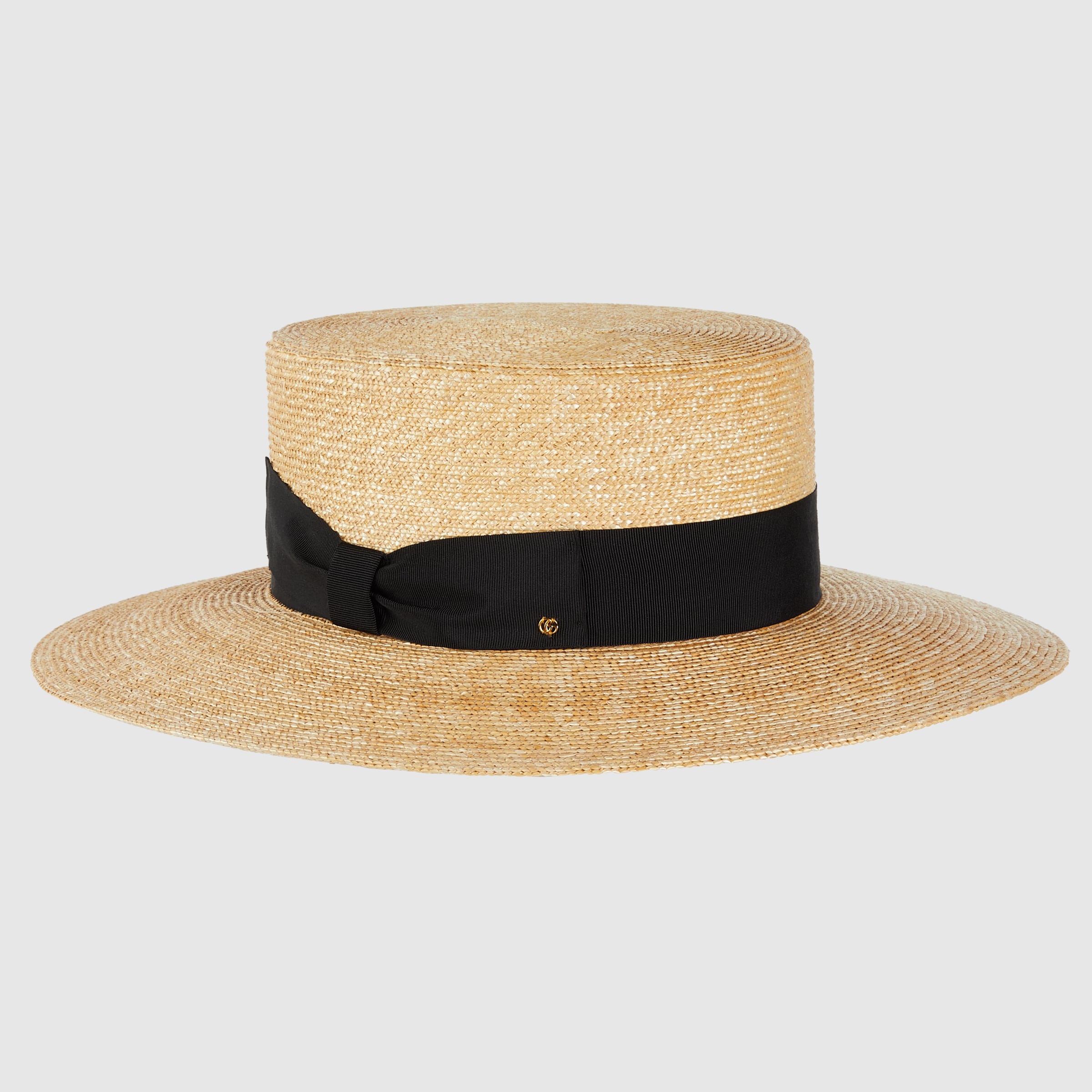 GUCCI ハット Straw hat with grosgrain detail in beige | GUCCI® US