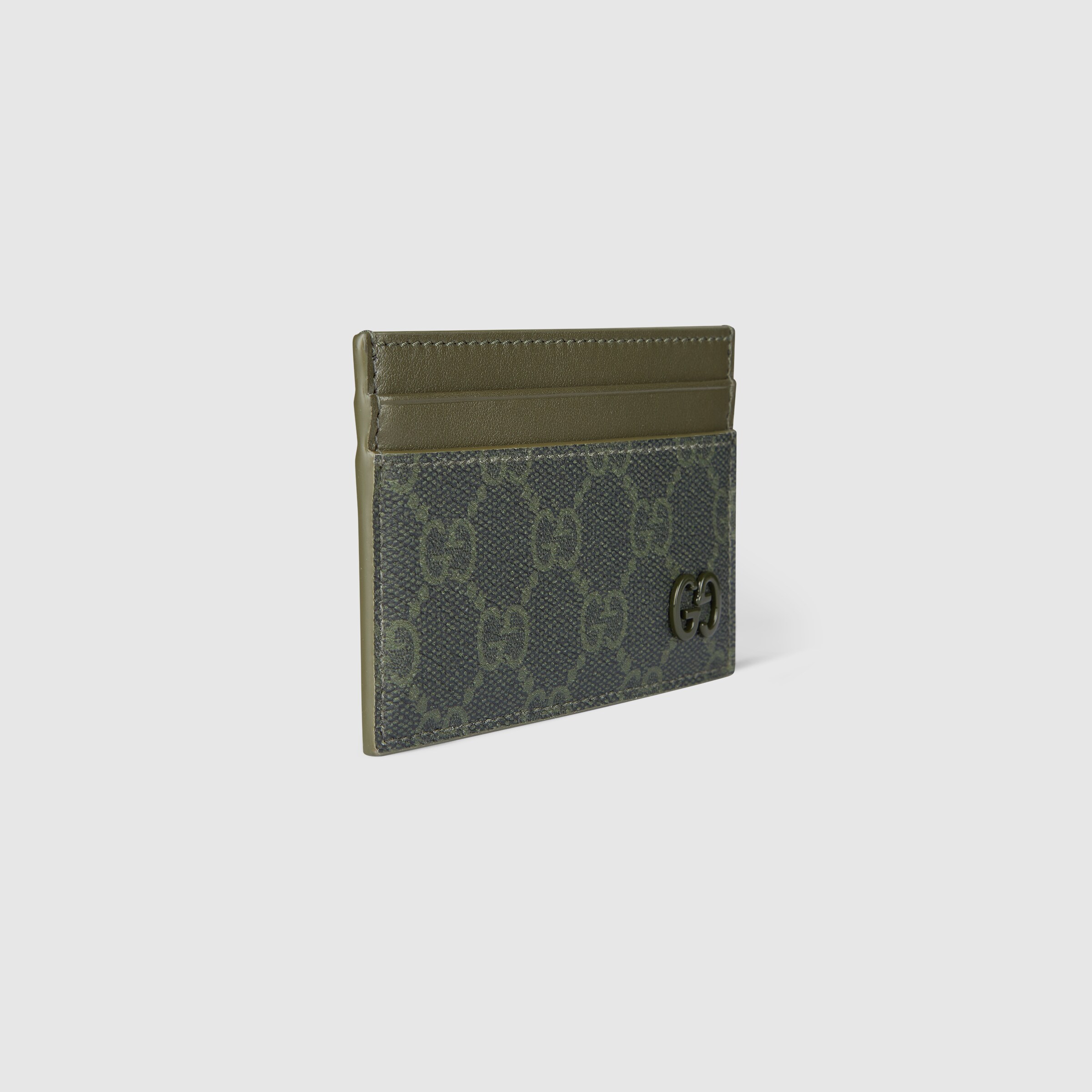 GG Monogram card case in forest green GG fabric | GUCCI® US