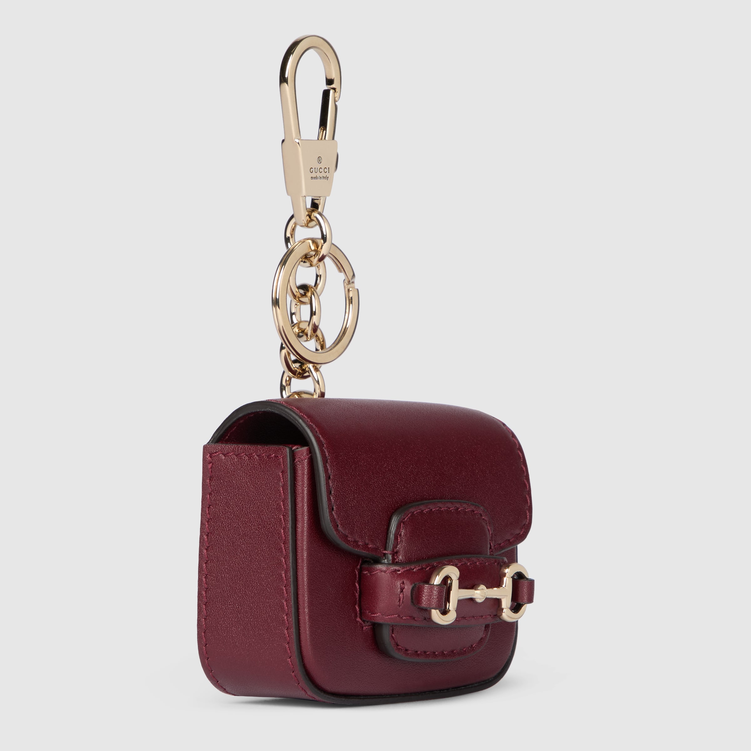 Keychain with Gucci Horsebit 1955 in Rosso Ancora red