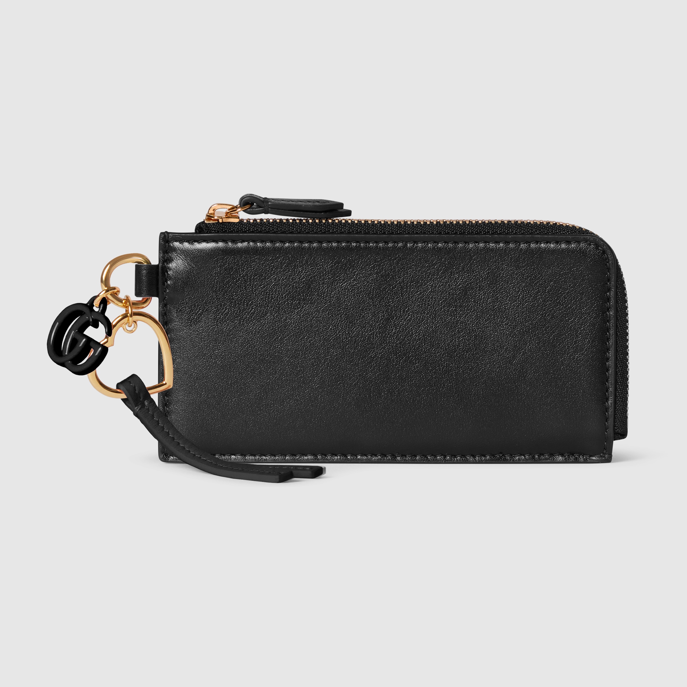ダブルG チャーム カードケース ・ブラック レザー | GUCCI公式