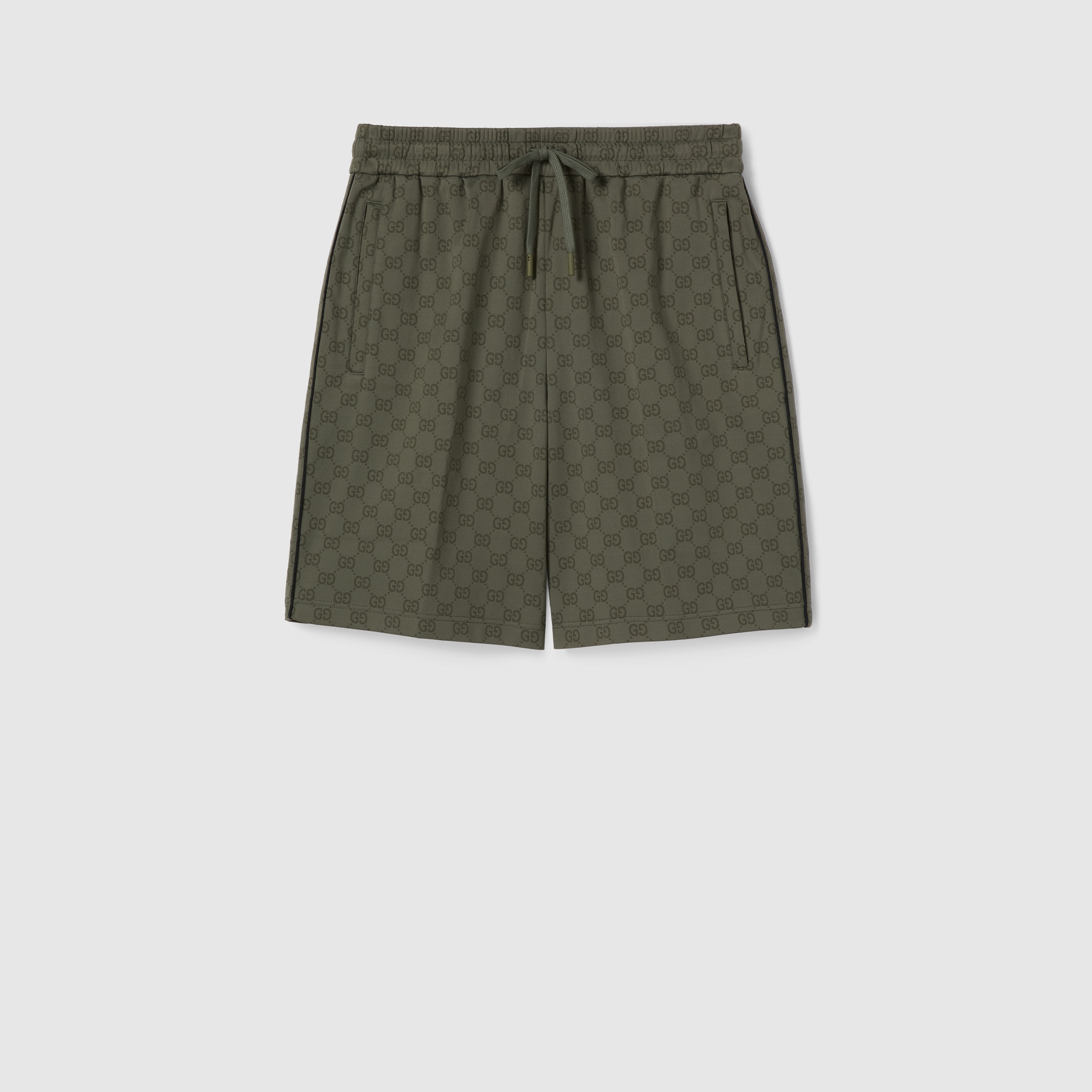 GG jersey jacquard shorts in forest green | GUCCI® US