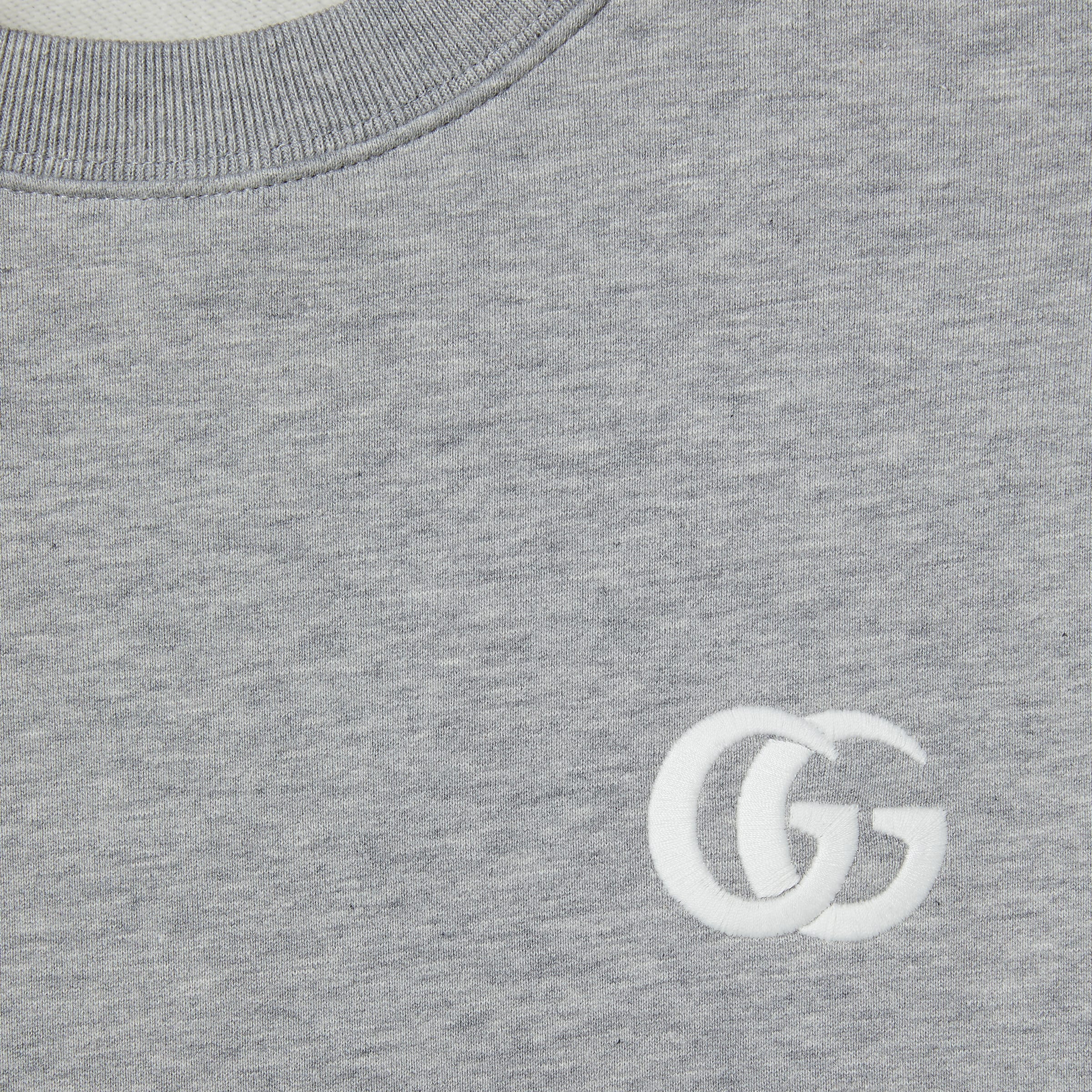 Cotton jersey sweatshirt with embroidery in grey | GUCCI® US