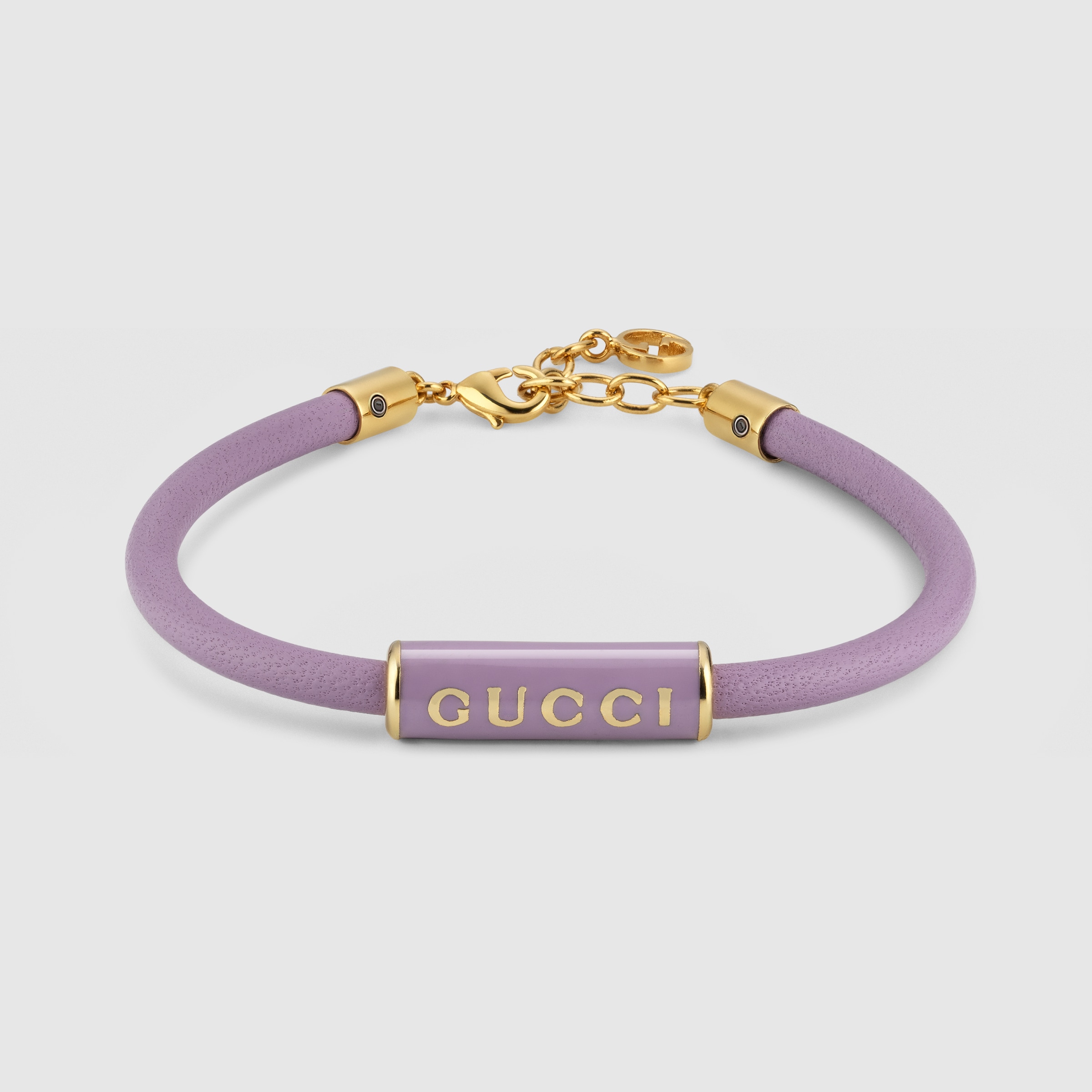 ラッカーフィニッシュ GUCCI ブレスレット ・ライラック レザー