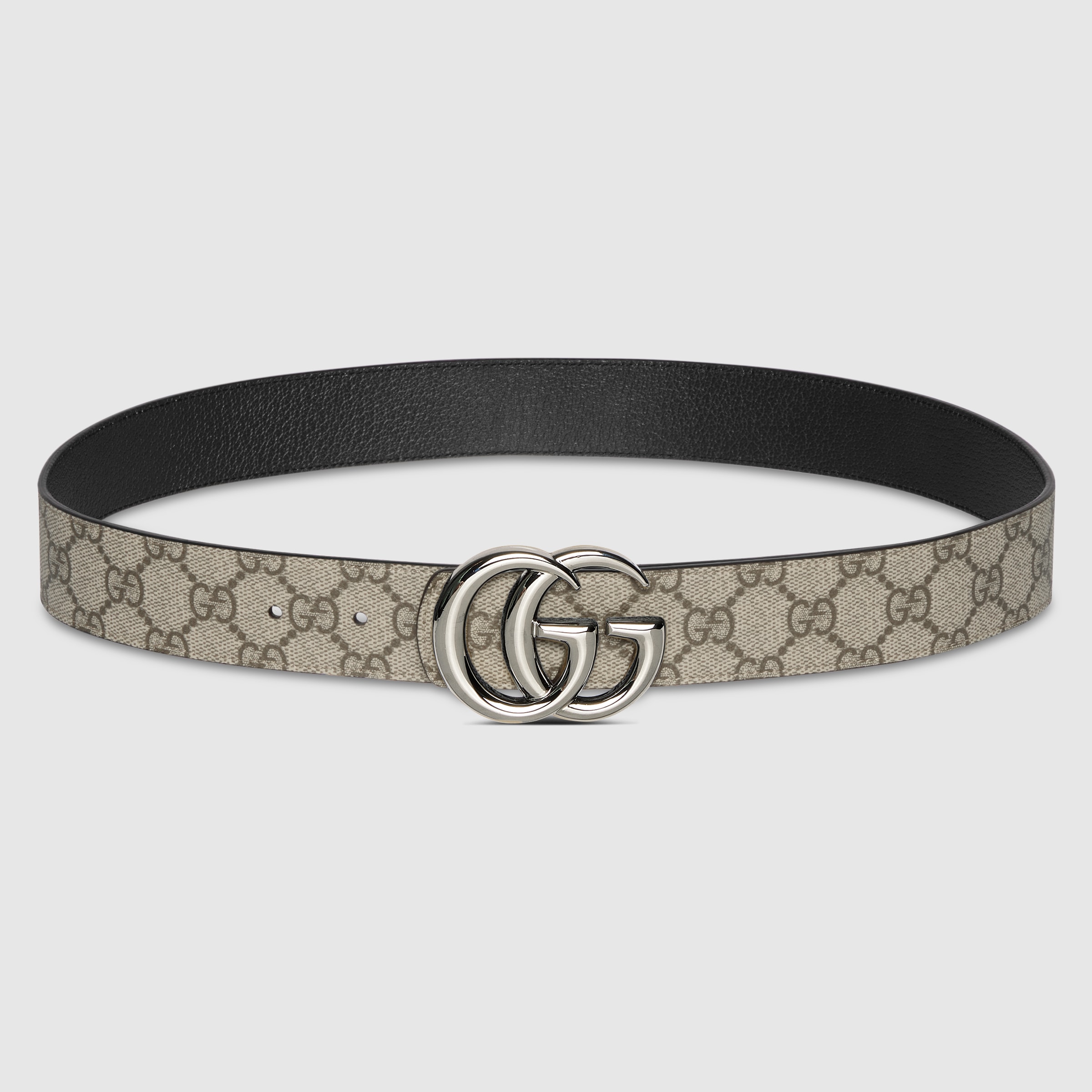 GUCCI GGマーモント　ベルト Reversible GG Marmont belt in black leather | GUCCI® US