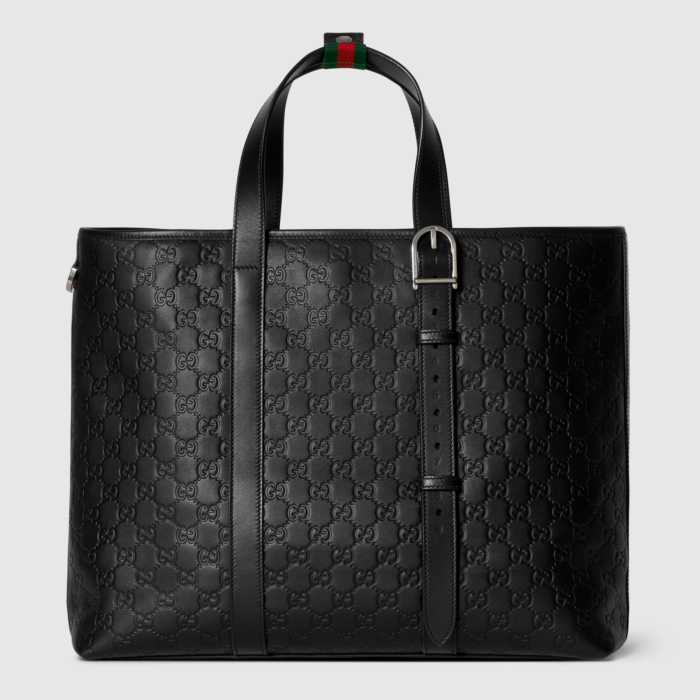 GUCCI ブラック レザートートバッグ保管袋付き♪ GUCCI ブラック レザー トートバッグ 保存袋付き