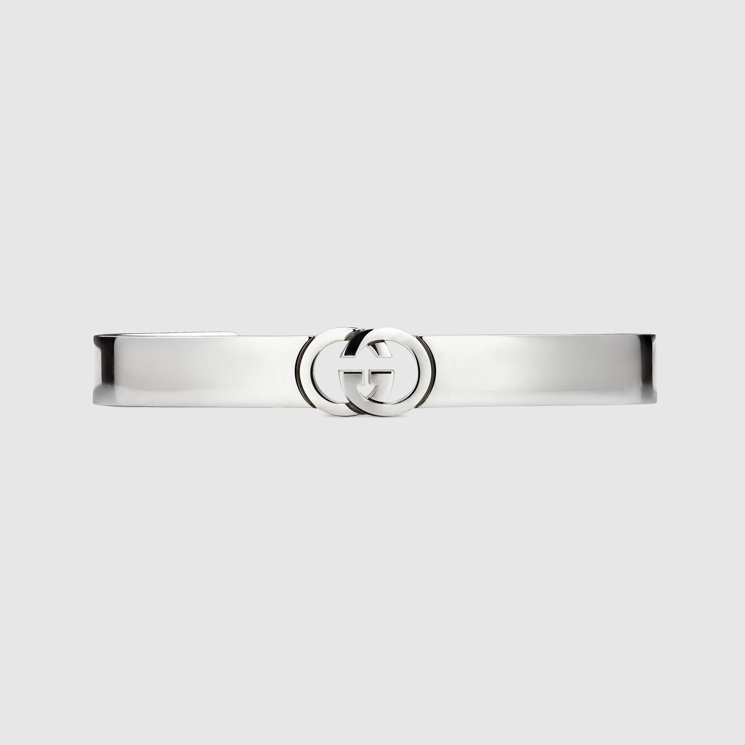Gucci Interlocking bangle bracelet in 925 sterling silver | GUCCI® IE