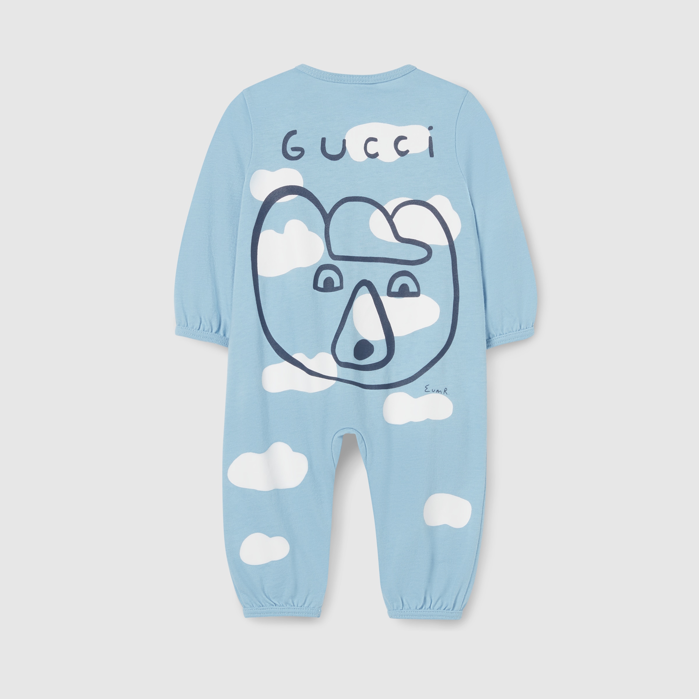 GUCCI ベビー　ワンピース ベビー〕プリント コットン ワンピース ・ライトブルー | GUCCI公式