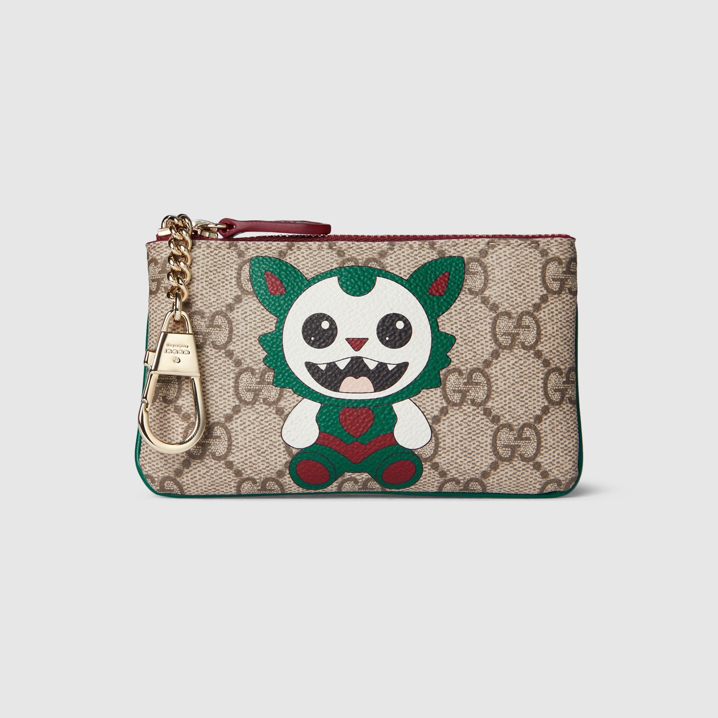 Gucci Besties〕ジップ キーケース ・ベージュ GG ファブリック