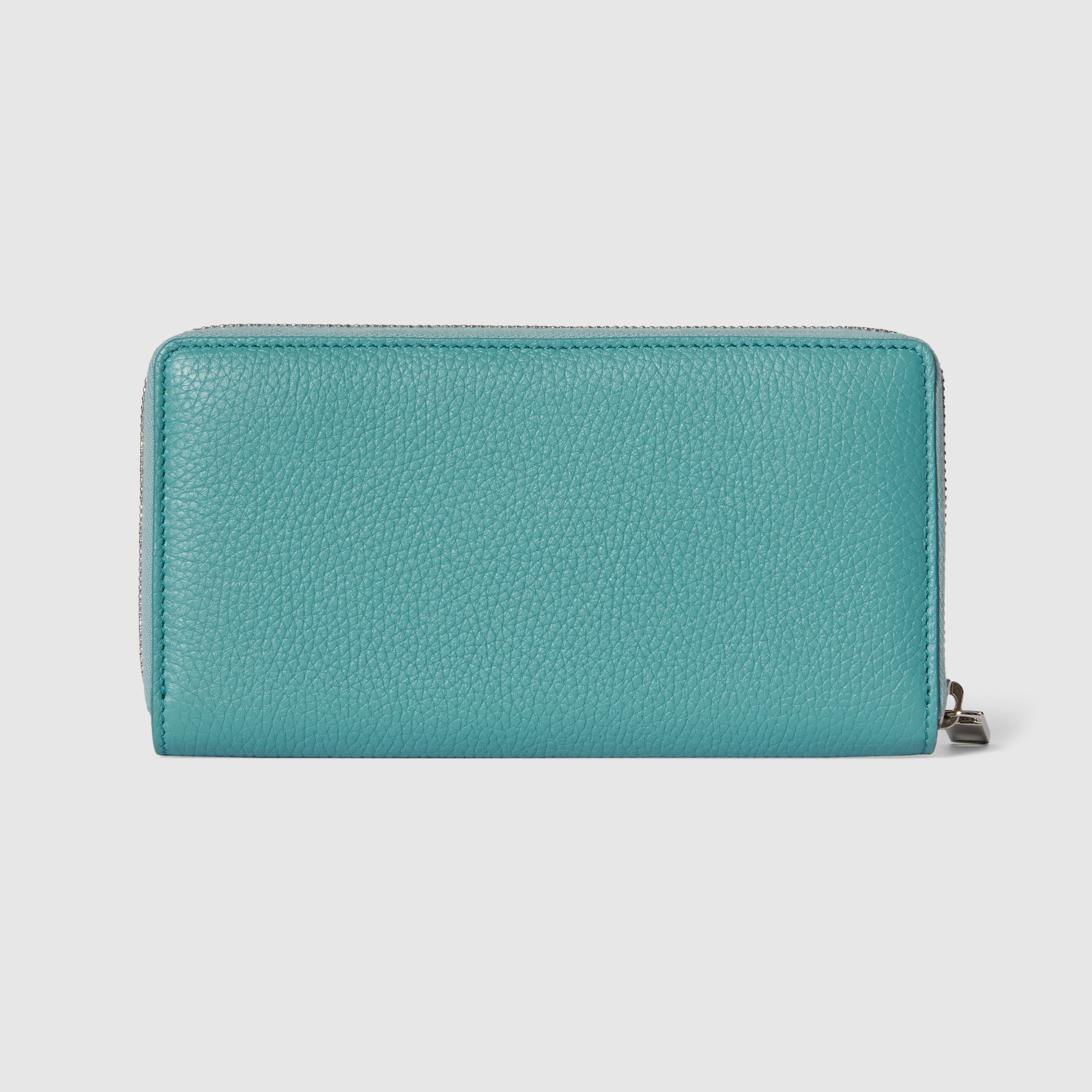 日本限定 ロゴ ジップアラウンドウォレット ・ターコイズブルー レザー
