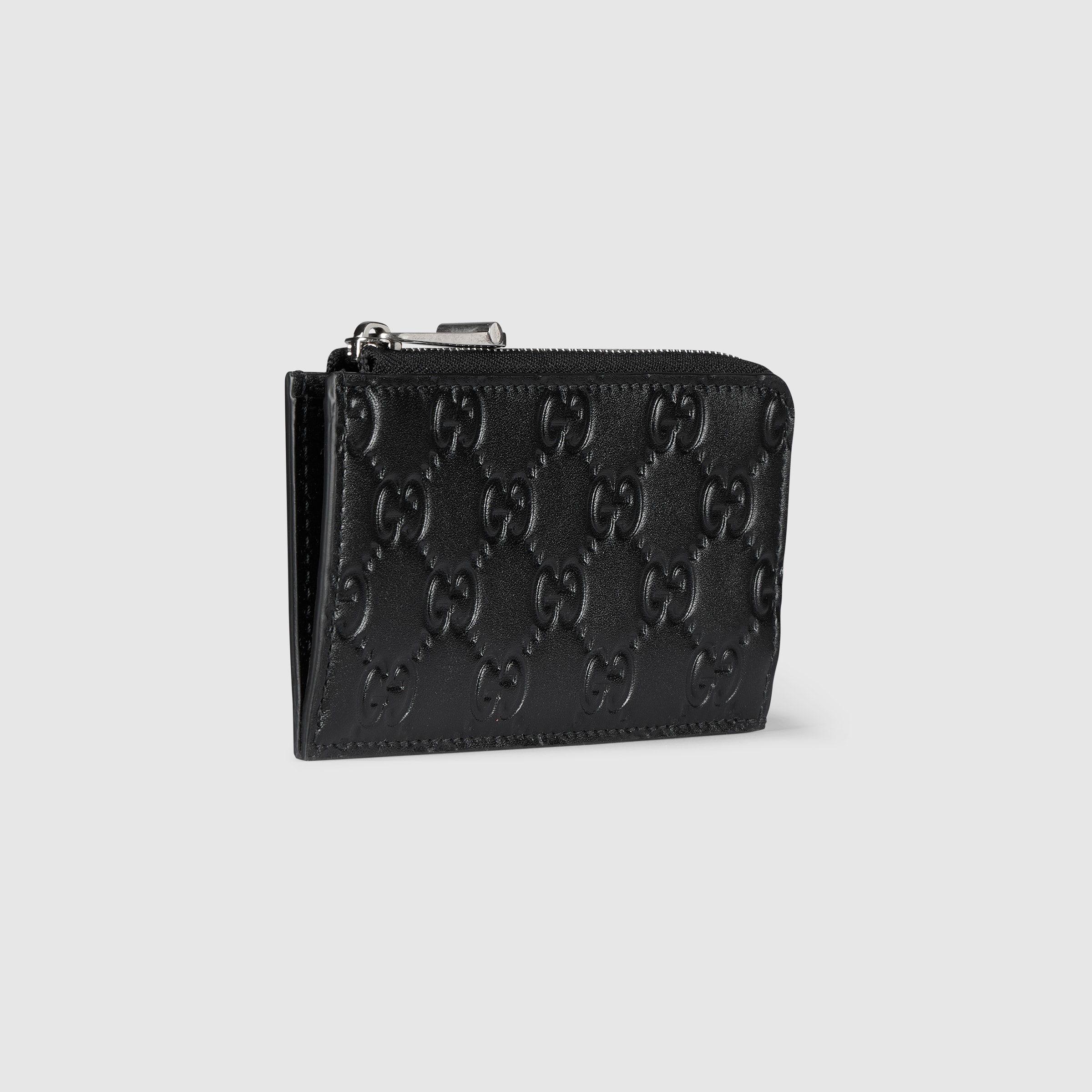 GGエンブレム〕カードケース ・ブラック GGレザー | GUCCI公式