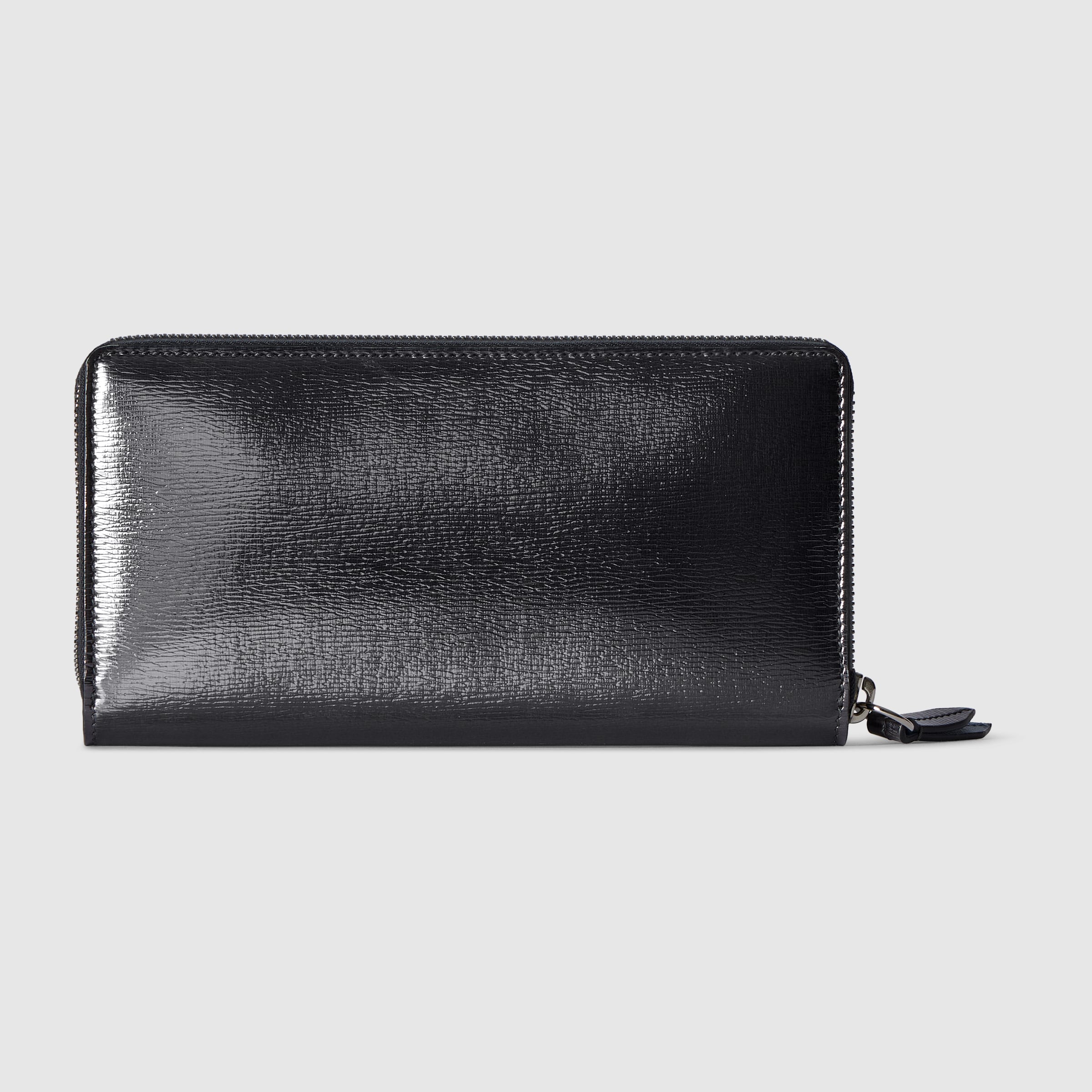 ダブルG バイカラー ジップアラウンドウォレット ・シルバー パテント