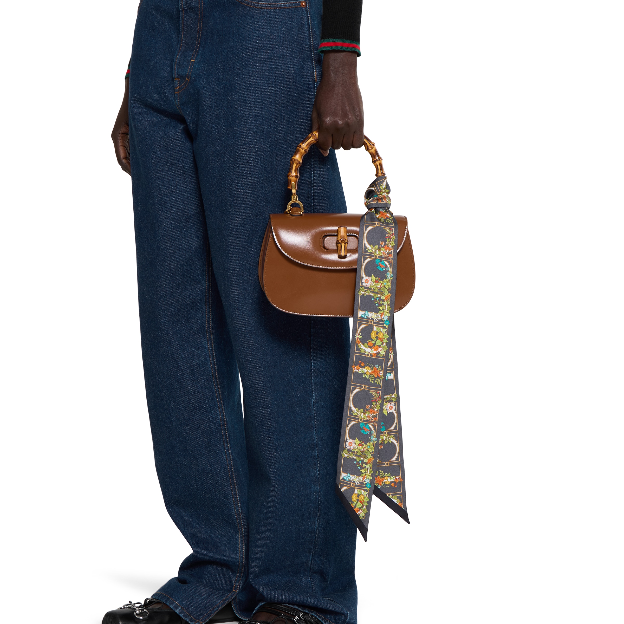 プリント シルクツイル リボン ・ブラック | GUCCI公式