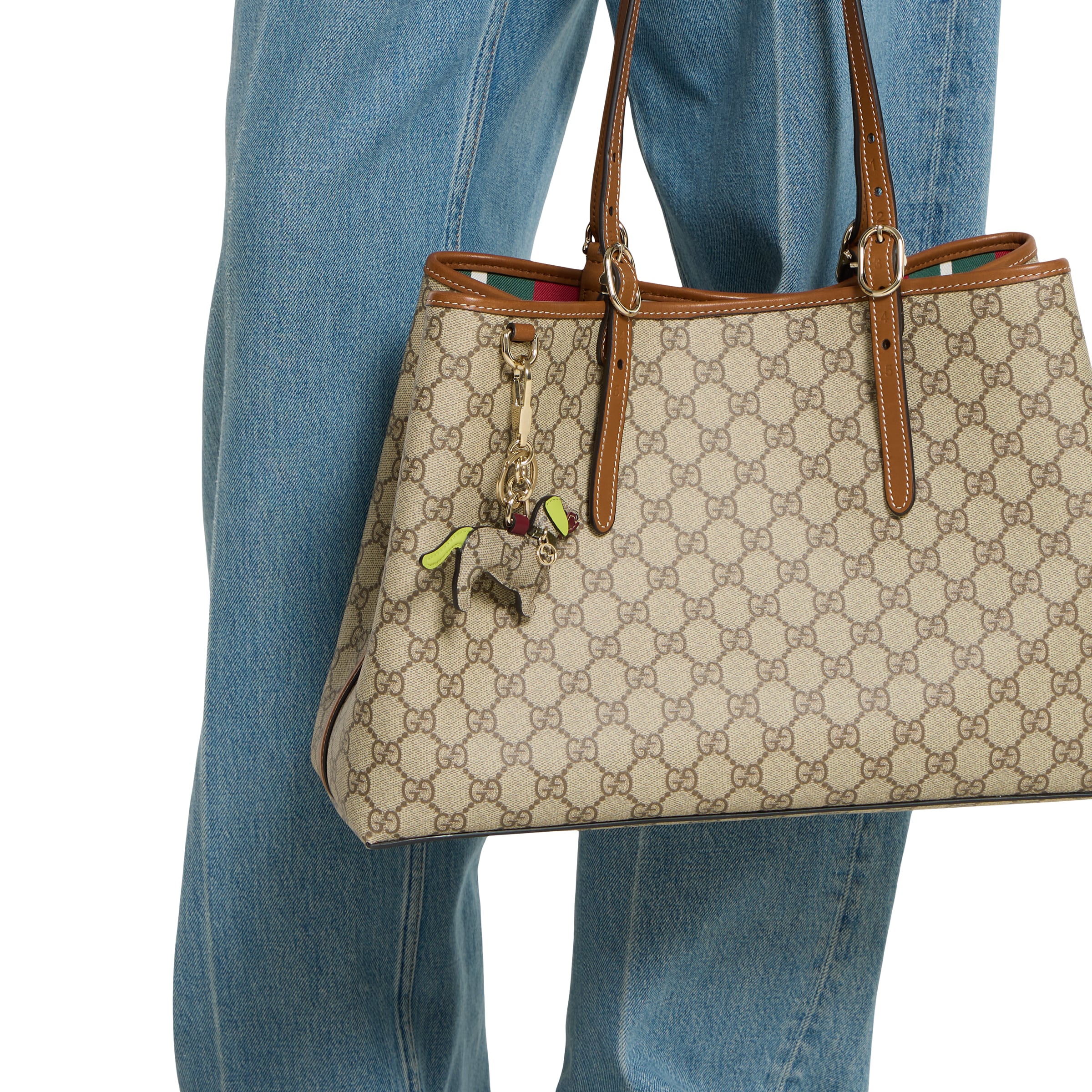 ⭐︎美品⭐︎GUCCI ドッグシェイプバッグチャーム犬型キーホルダー Dog-shaped bag charm in beige and dark brown canvas | GUCCI® US