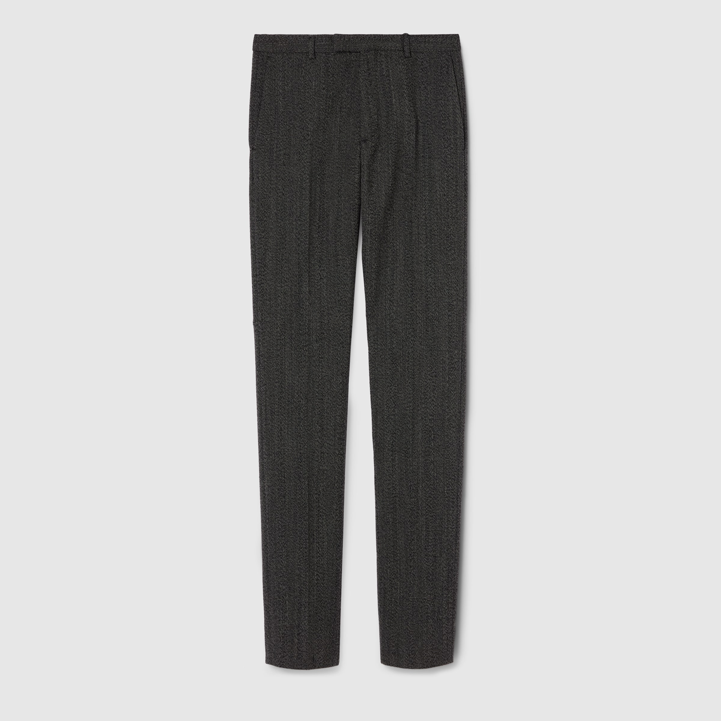 Wool mouliné pant in white and black | GUCCI® US