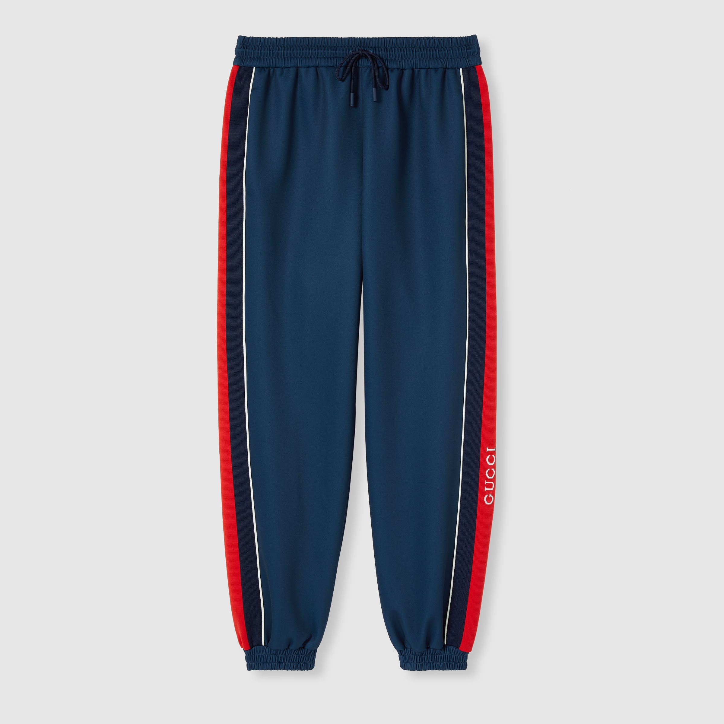 Neoprene sportswear pants with Web in dark blue | GUCCI® US