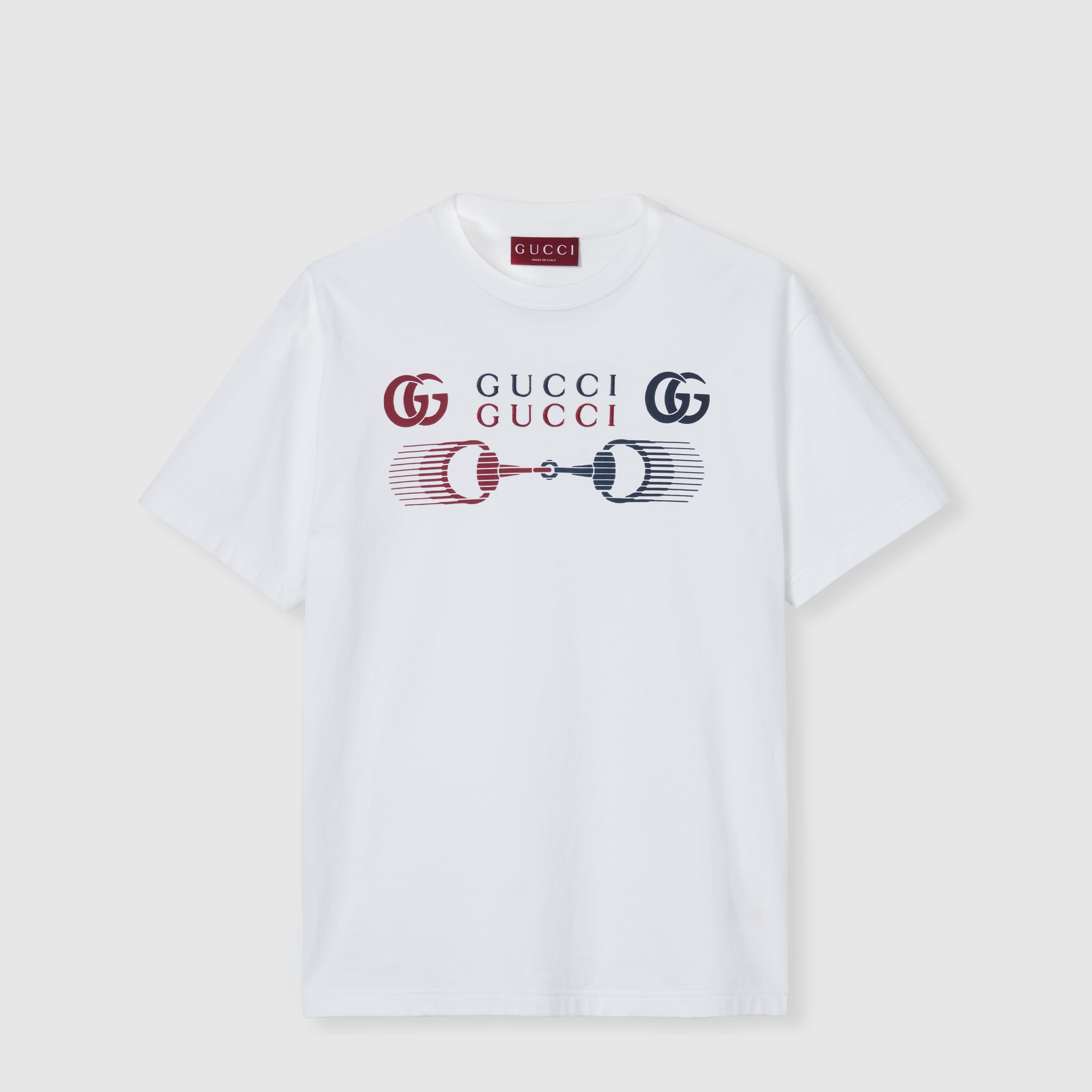 GUCCI ロゴプリント Tシャツ Sサイズ Printed cotton jersey T-shirt in white | GUCCI® US
