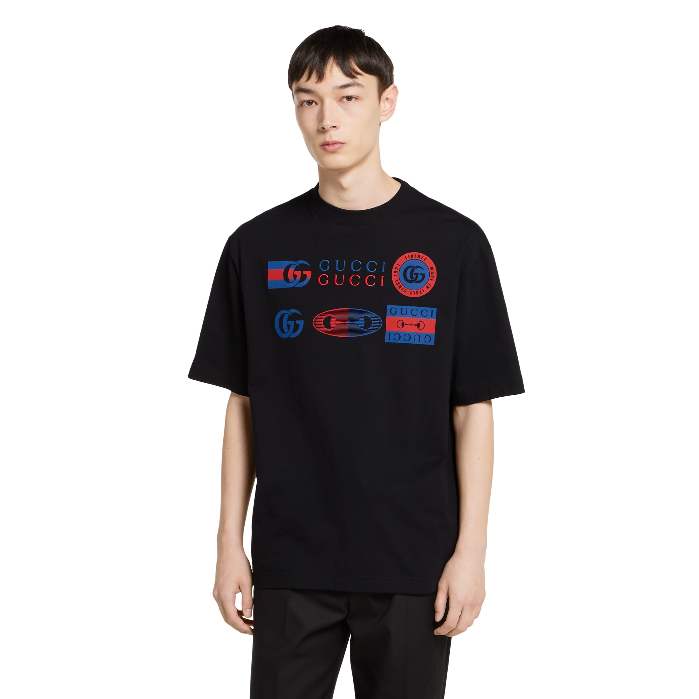 GUCCI ブラック ロゴ Tシャツ 中古・古着通販】GUCCI (グッチ) ロゴTシャツ ブラック サイズ:M