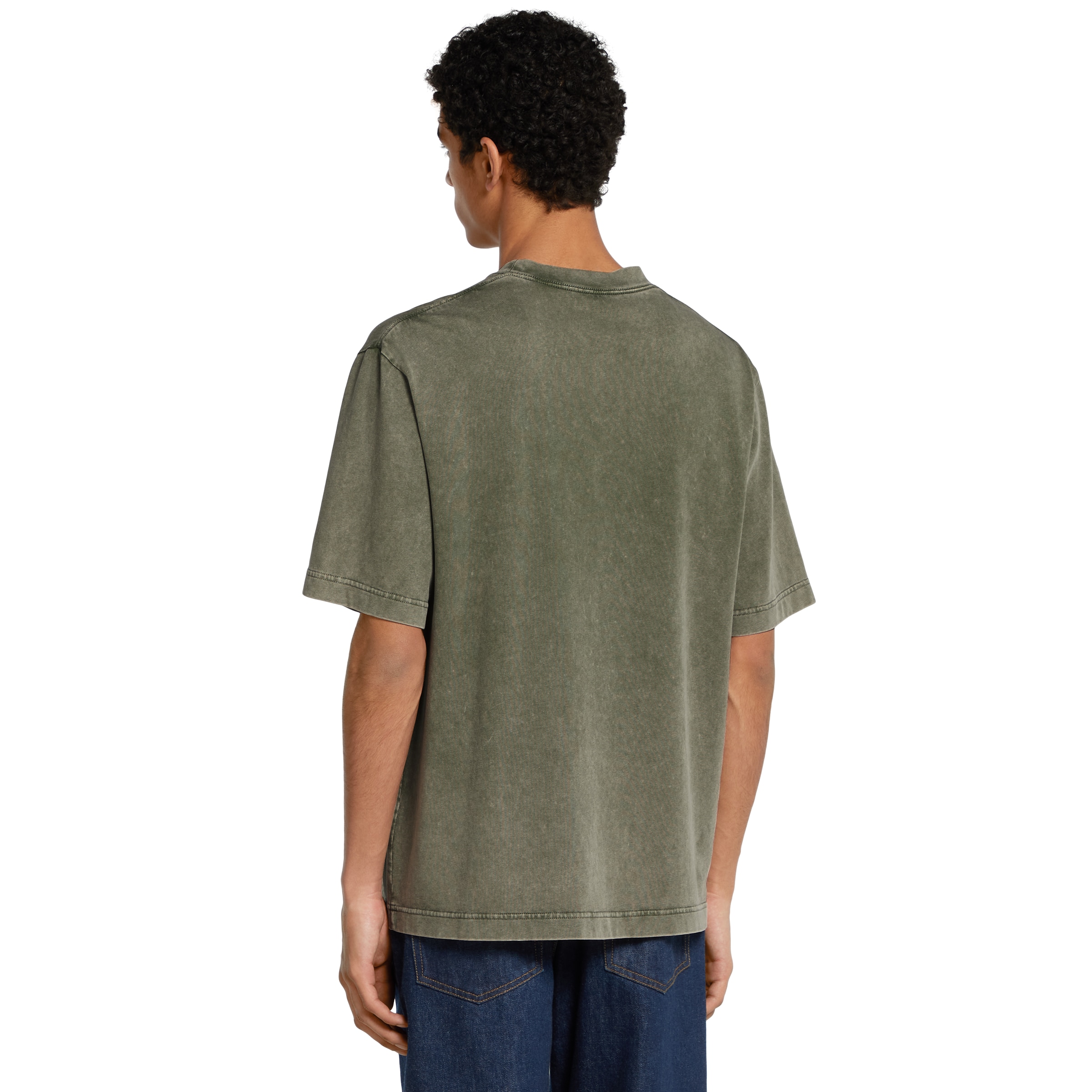 プリント コットンジャージー Tシャツ ・フォレストグリーン