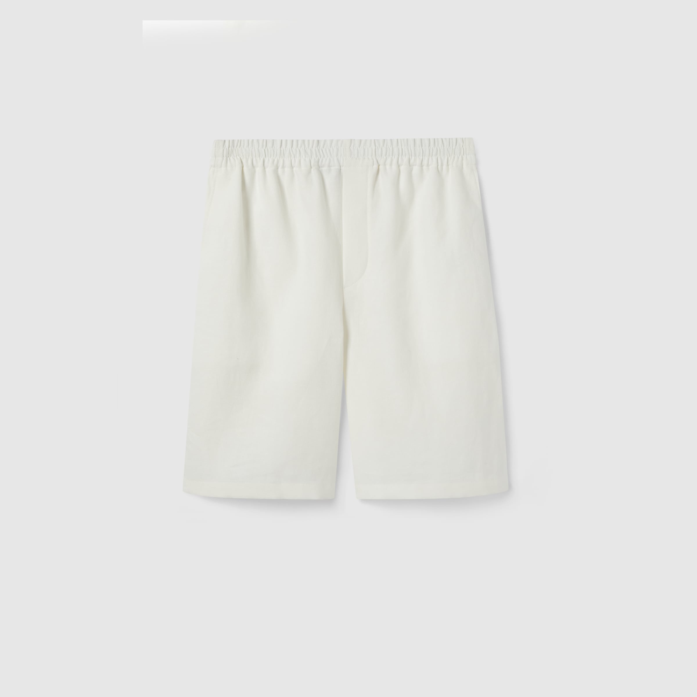 コットン Linen shorts with embossed logo in white | GUCCI® US