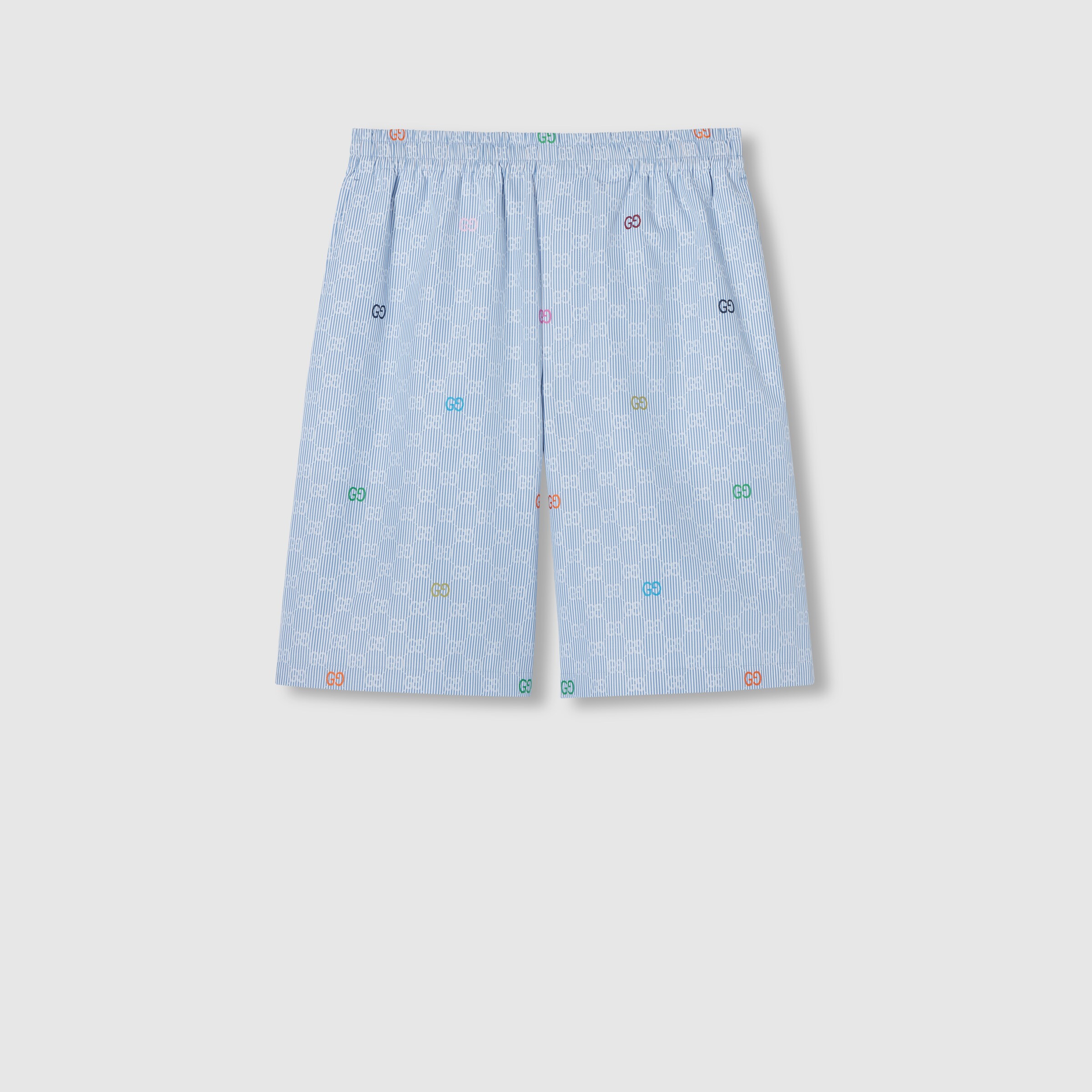 GUCCI グッチ　ストライプコットンショートパンツ ストライプ コットン ショートパンツ ・ホワイト＆グレー | GUCCI公式