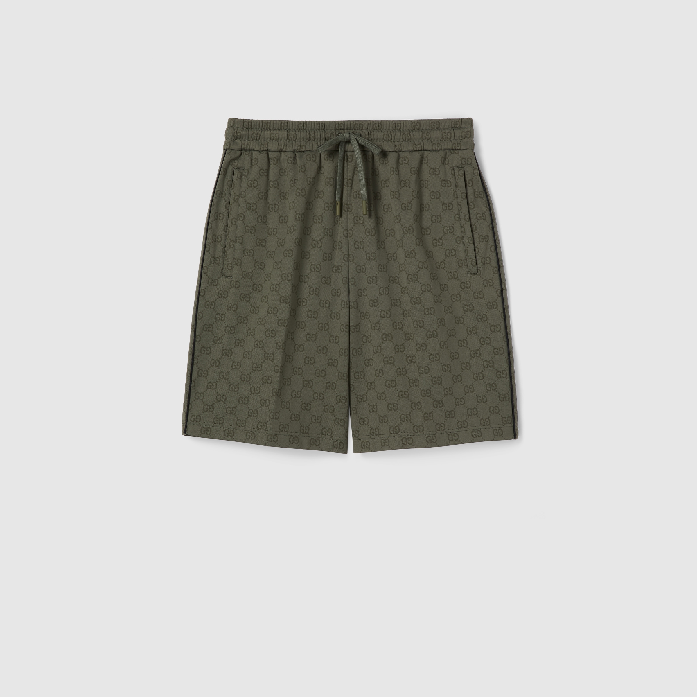 GG jersey jacquard shorts in forest green | GUCCI® US