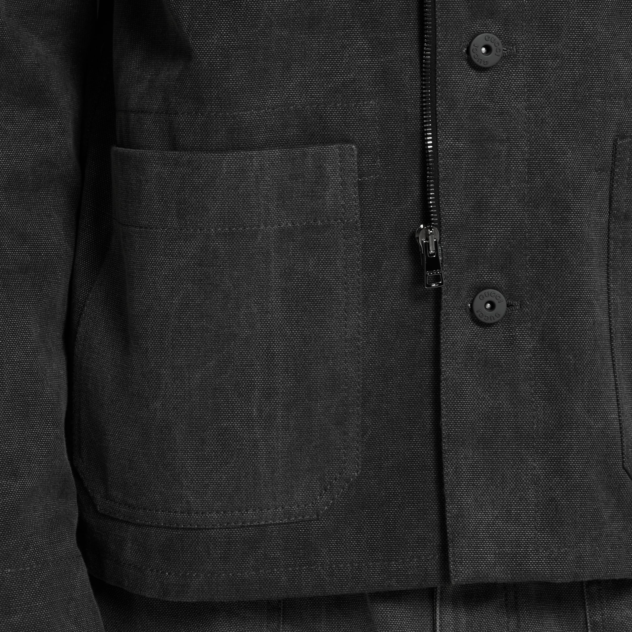 Delavé cotton canvas jacket in dark grey | GUCCI® GR