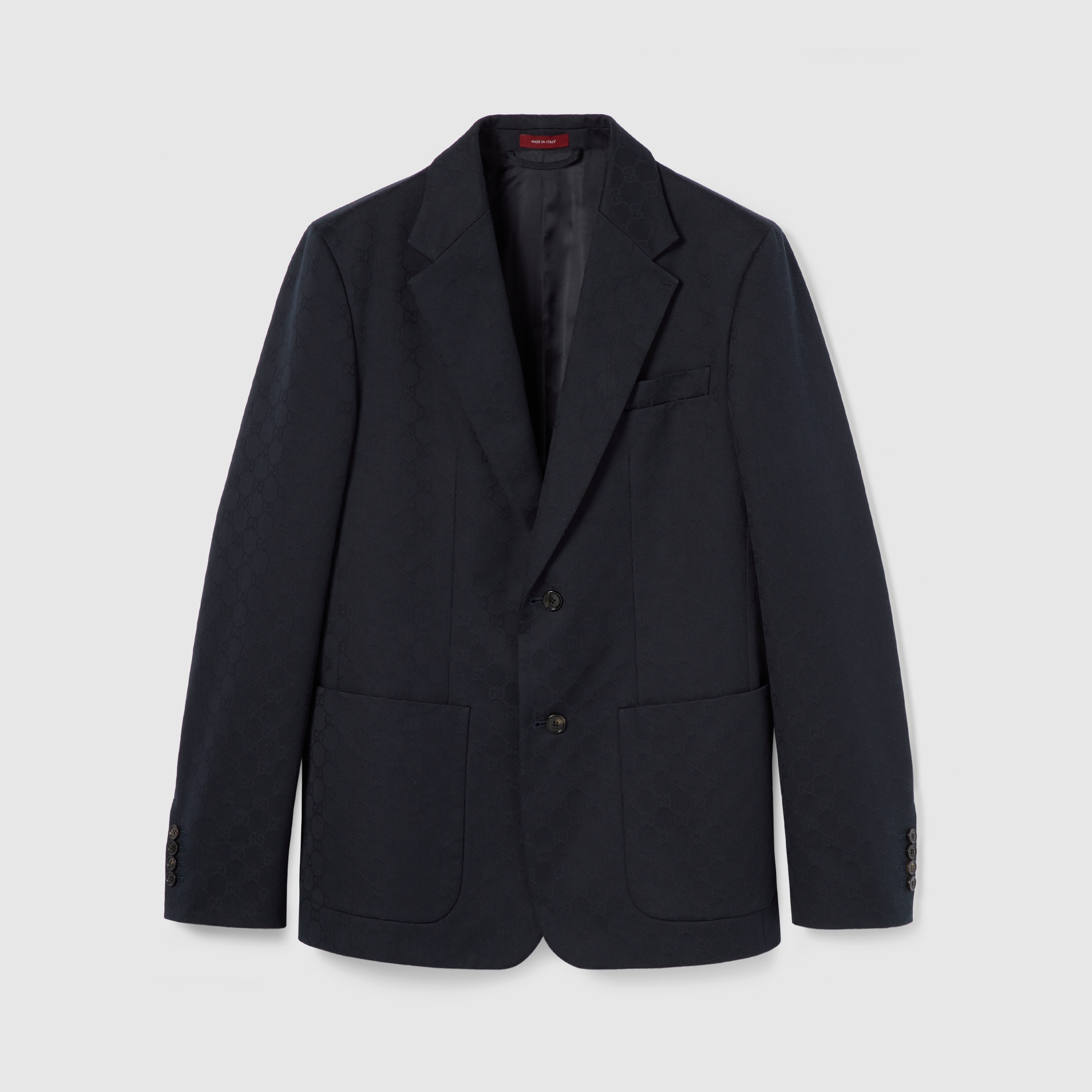 GGコットンギャバジン ジャカード ジャケット ・ダークブルー | GUCCI公式