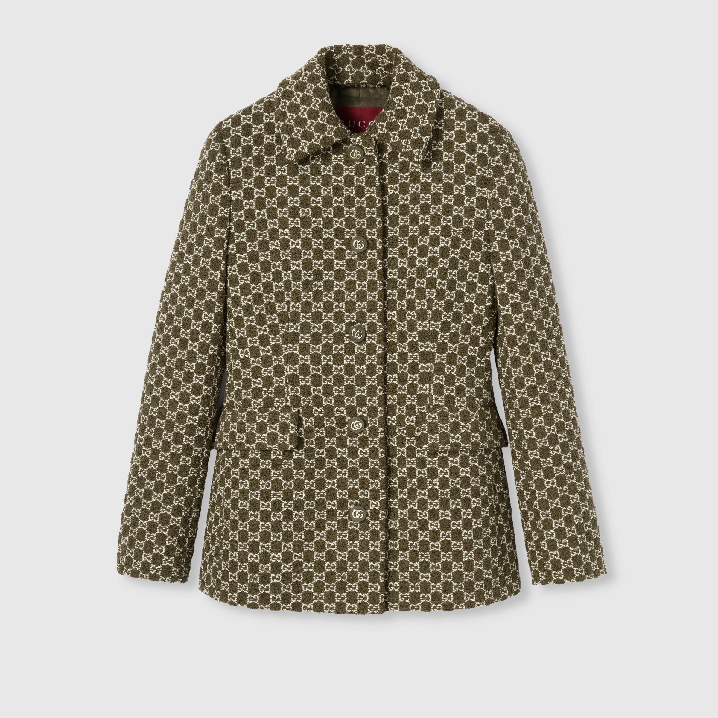 GUCCI グリーン GGパターン ジャケット 50 Gucci Pre-Owned 2010s GG-pattern Wool Jacket | Green