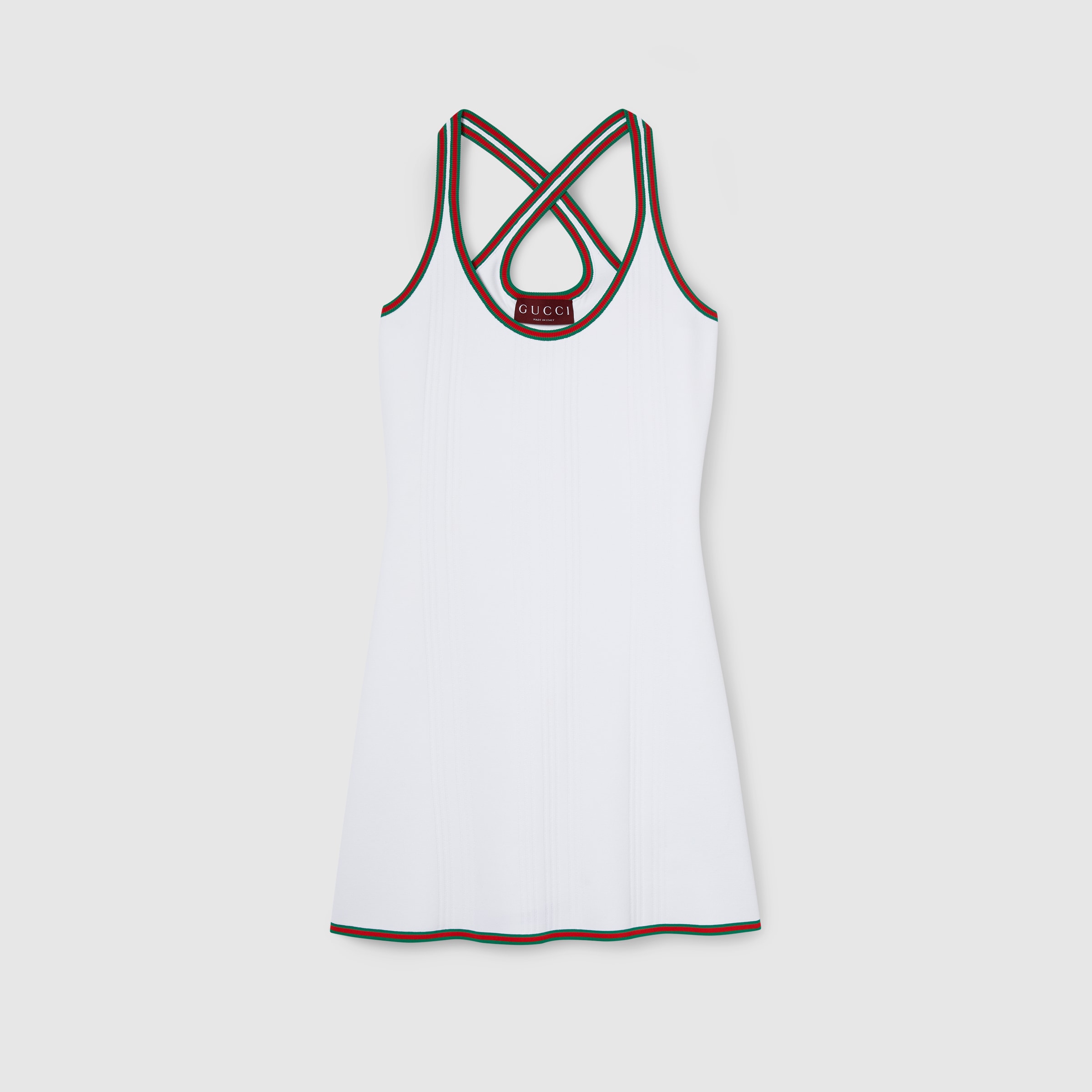 GUCCI｜DRESSES (798683 XJGS1 2323) Dress with Web trim in white | GUCCI® US