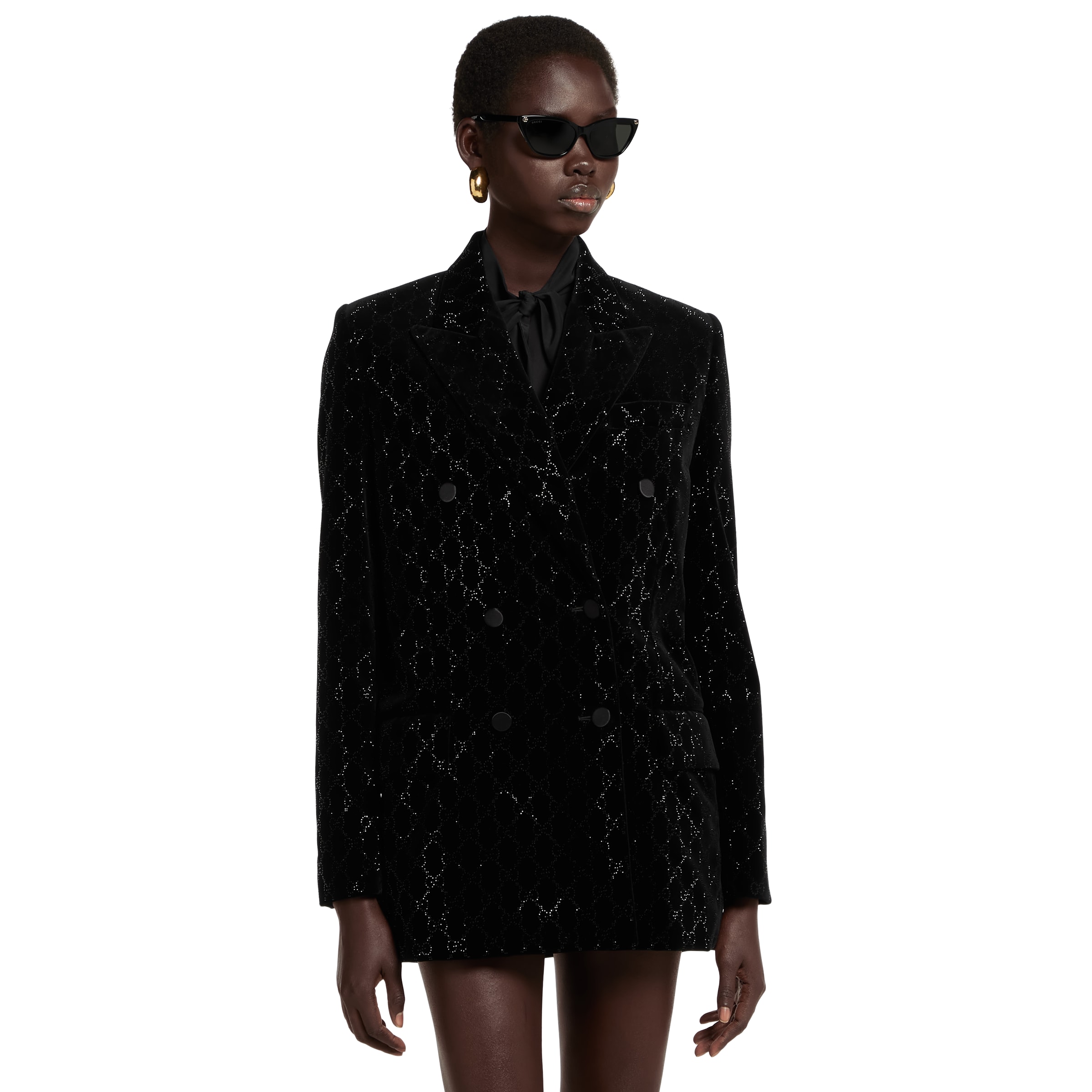 GUCCI ブラック ベルベット ジャケット 836181_Z7AST_1000_003_100_0000