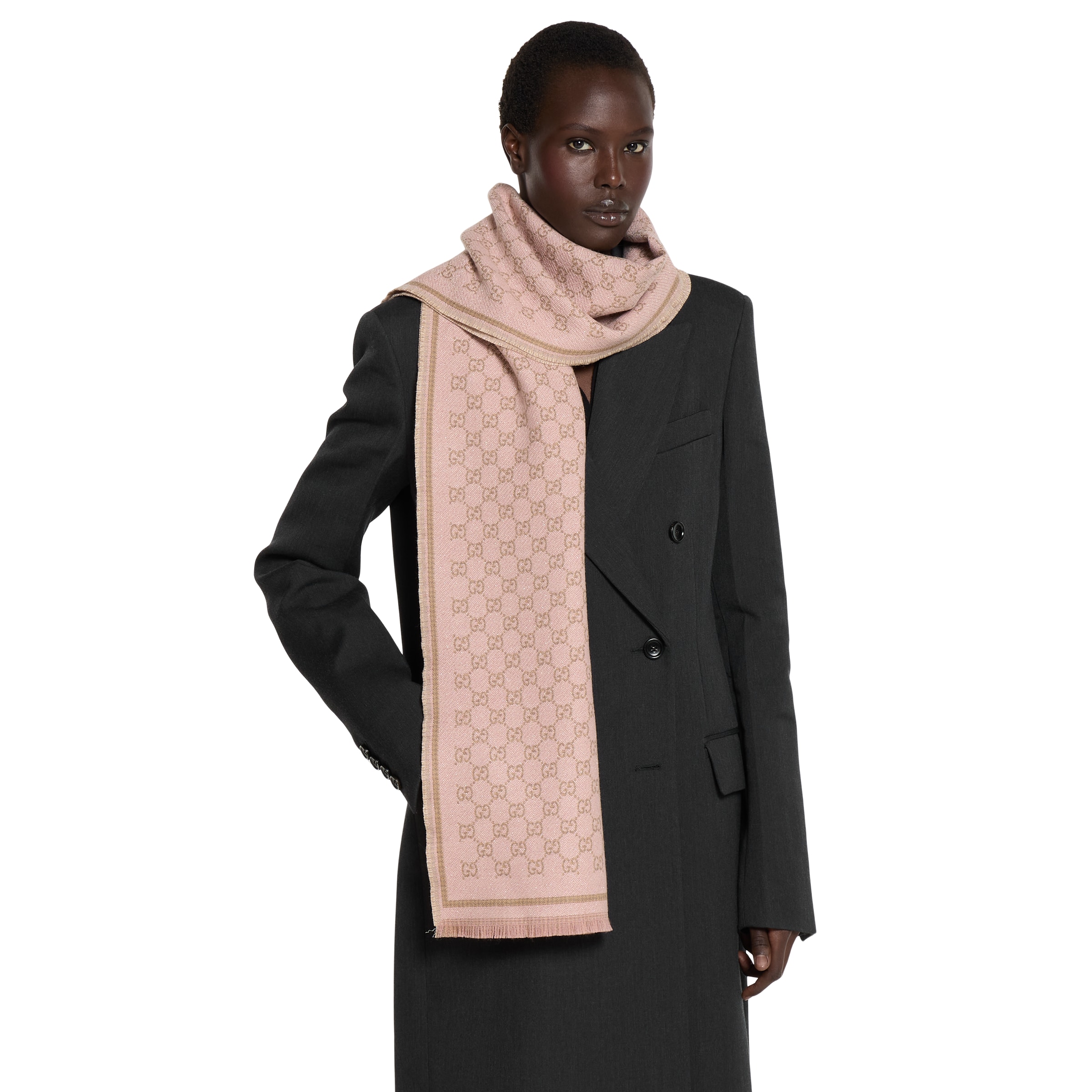GG wool scarf in light pink | GUCCI® US