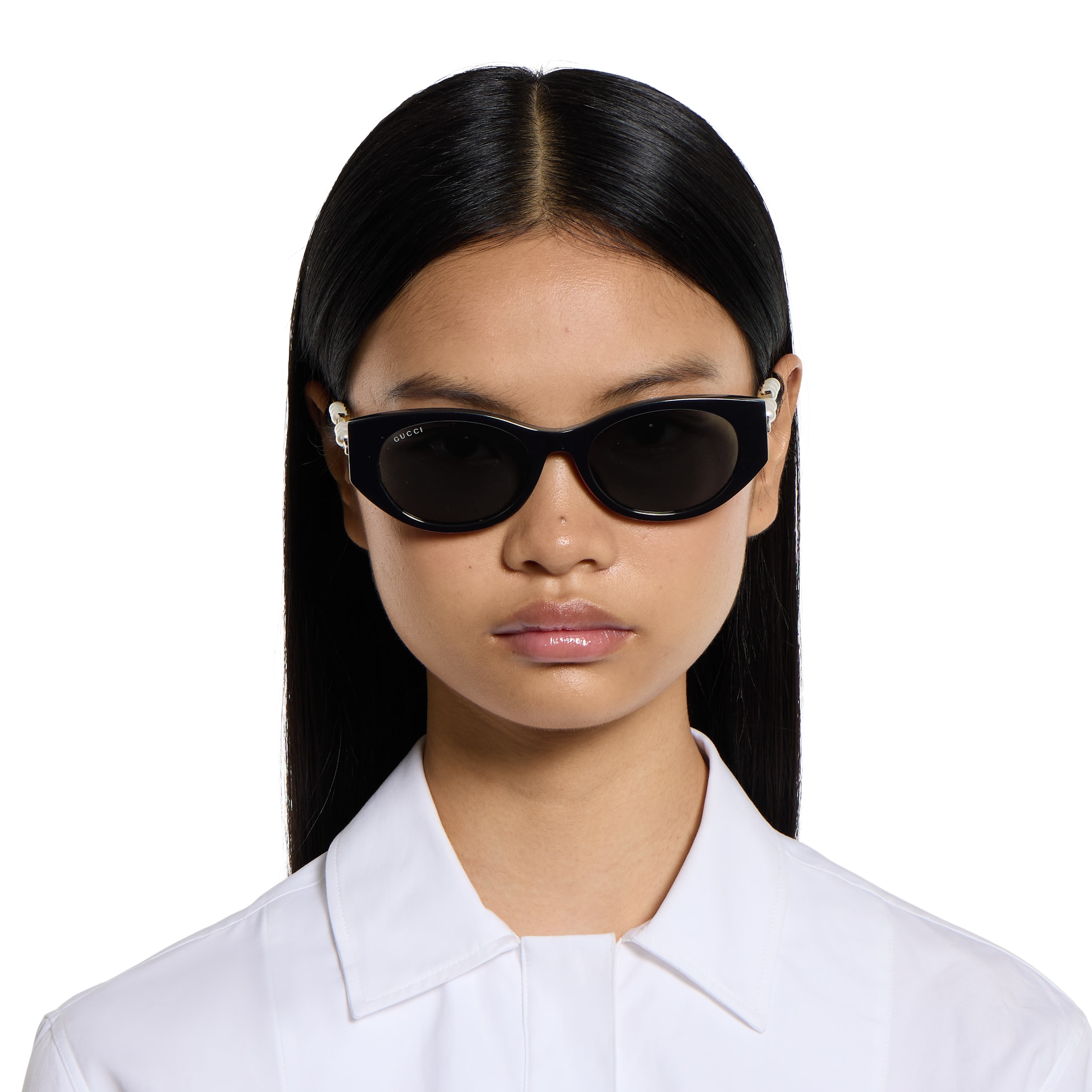 オーバルフレーム サングラス ・ブラック | GUCCI公式