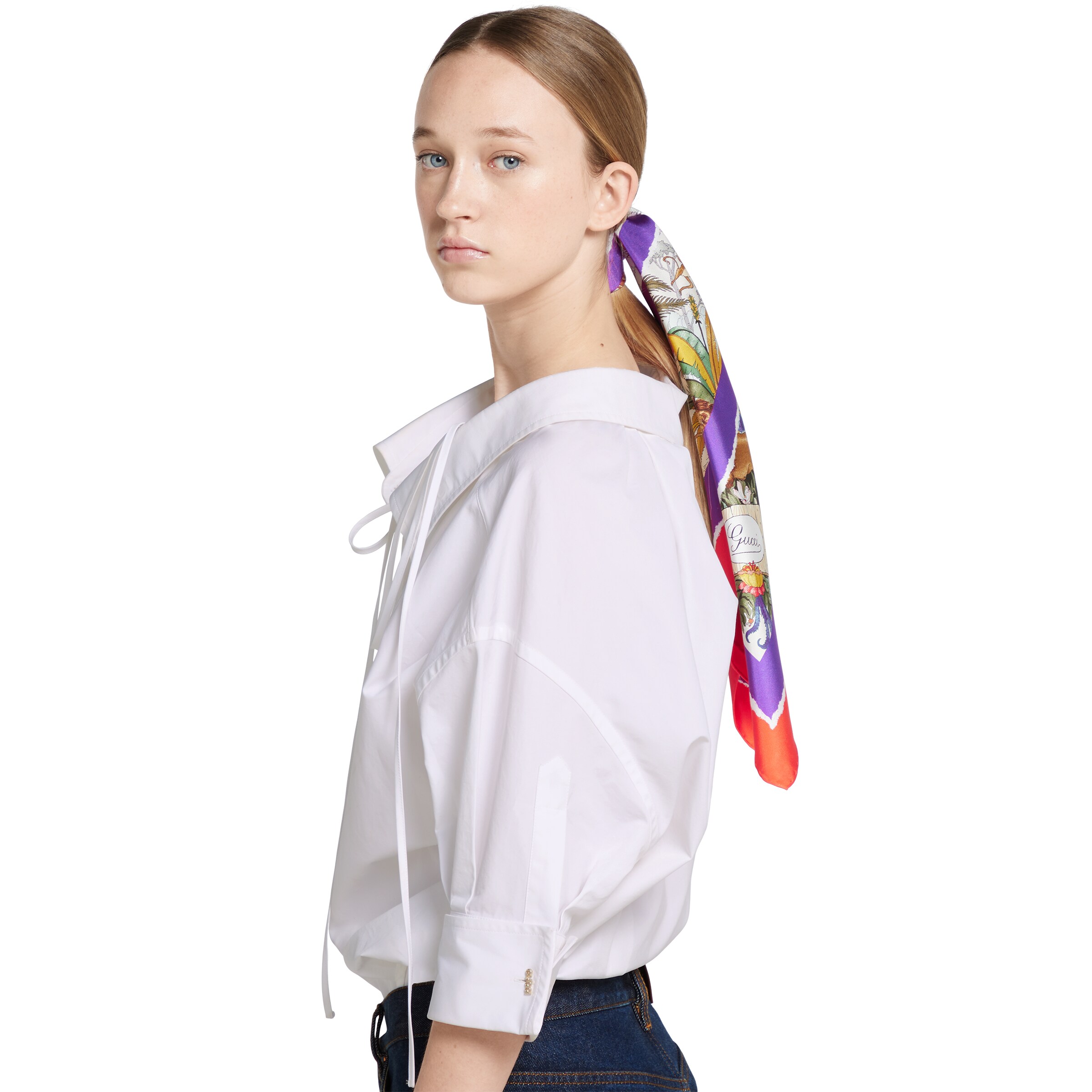 90 x 90 プロジェクト プリント シルクスカーフ ・マルチカラー