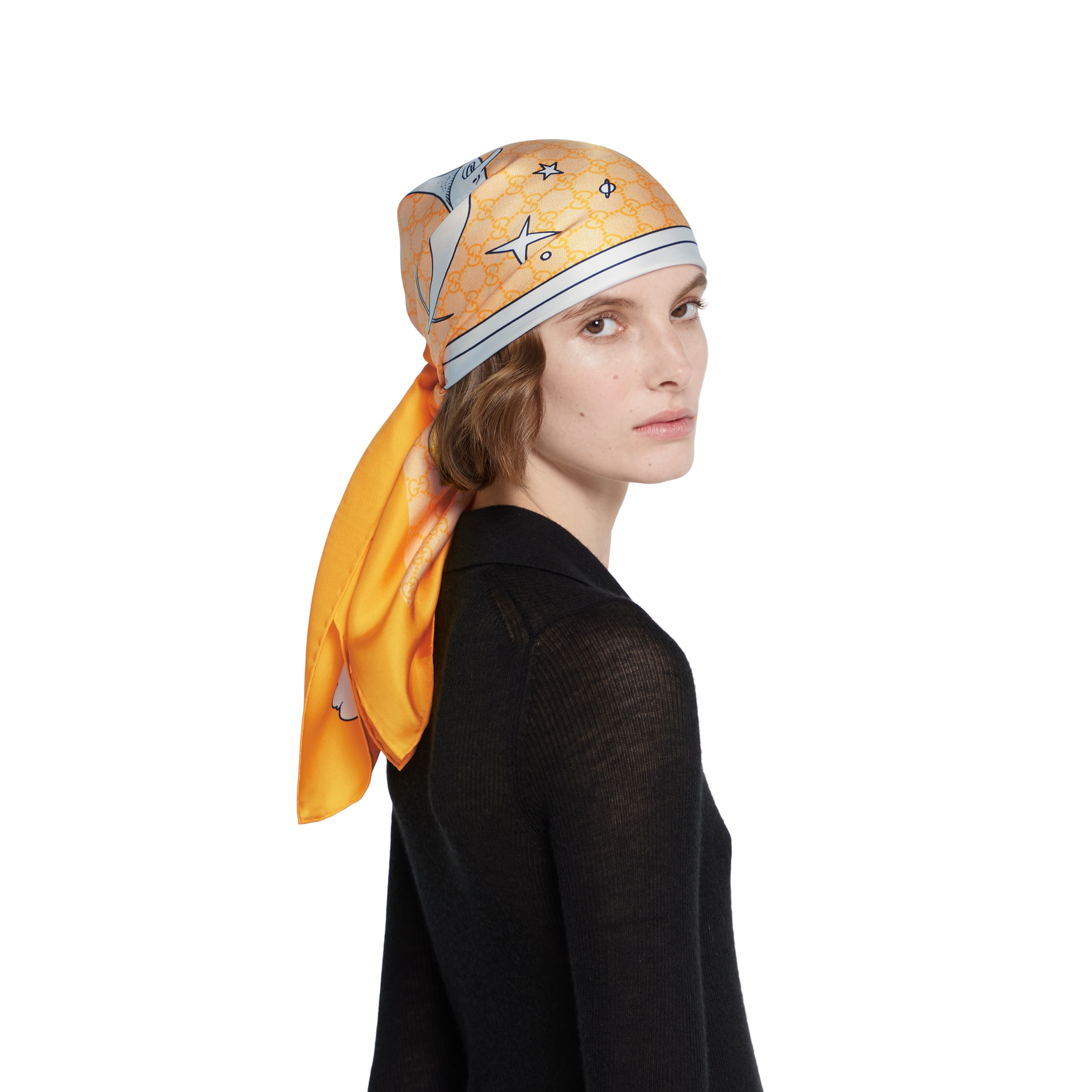 順様 グッチ　スカーフ　100%シルク　12星座　イエロー系　約85×85cm 順様 グッチ スカーフ 100%シルク 12星座 イエロー系 約85×85cm 順様