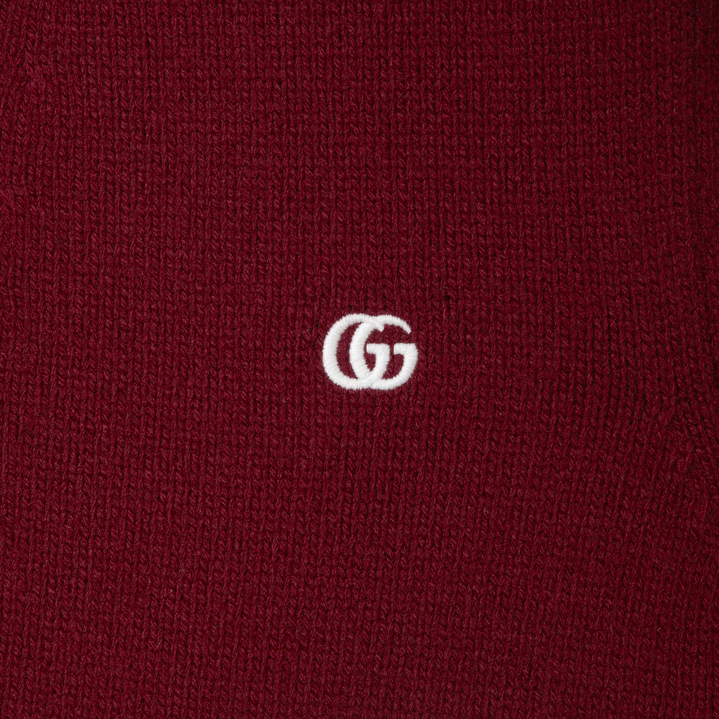 Wool cashmere cardigan with embroidery in bordeaux | GUCCI® US