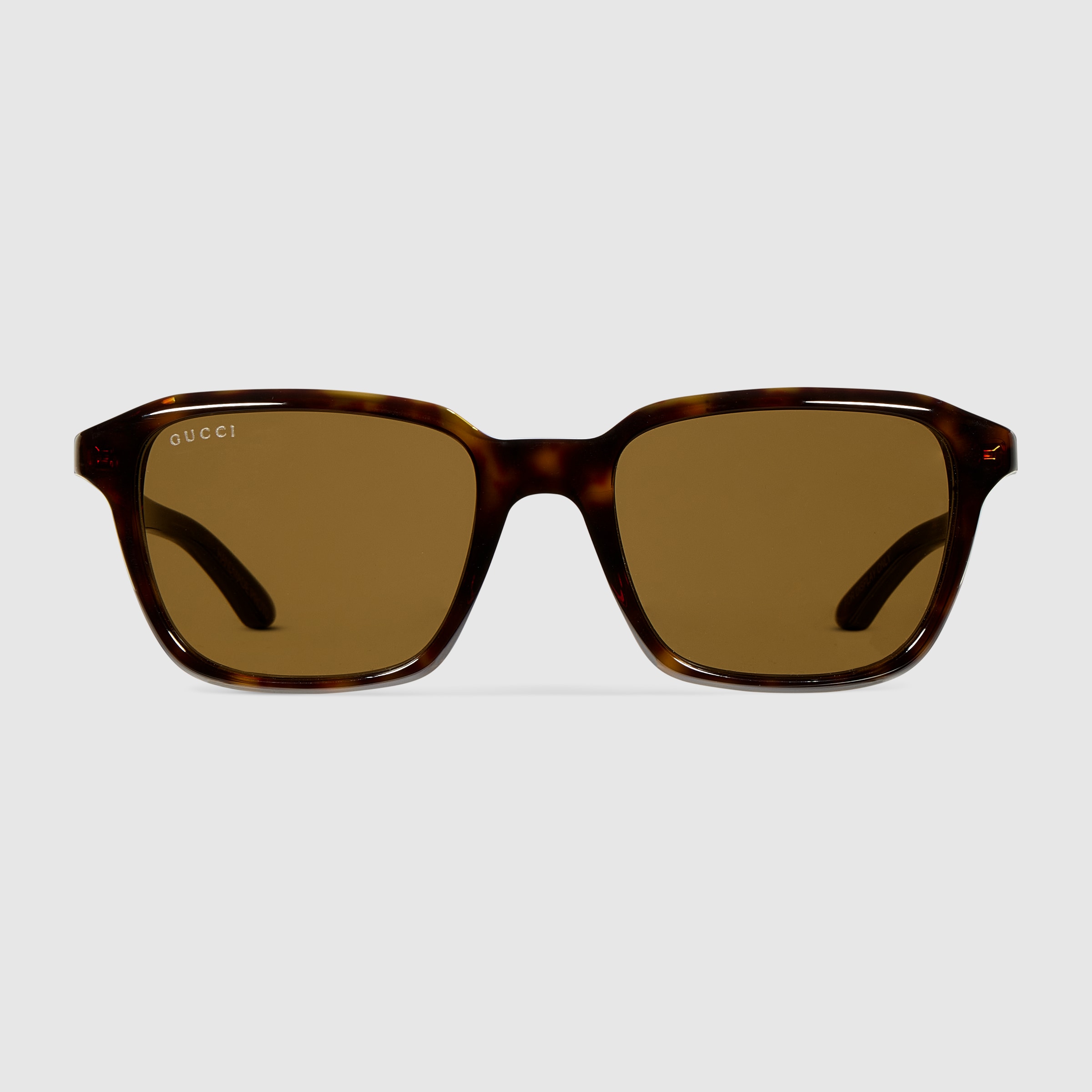 Square frame sunglasses in brown tortoiseshell | GUCCI® US