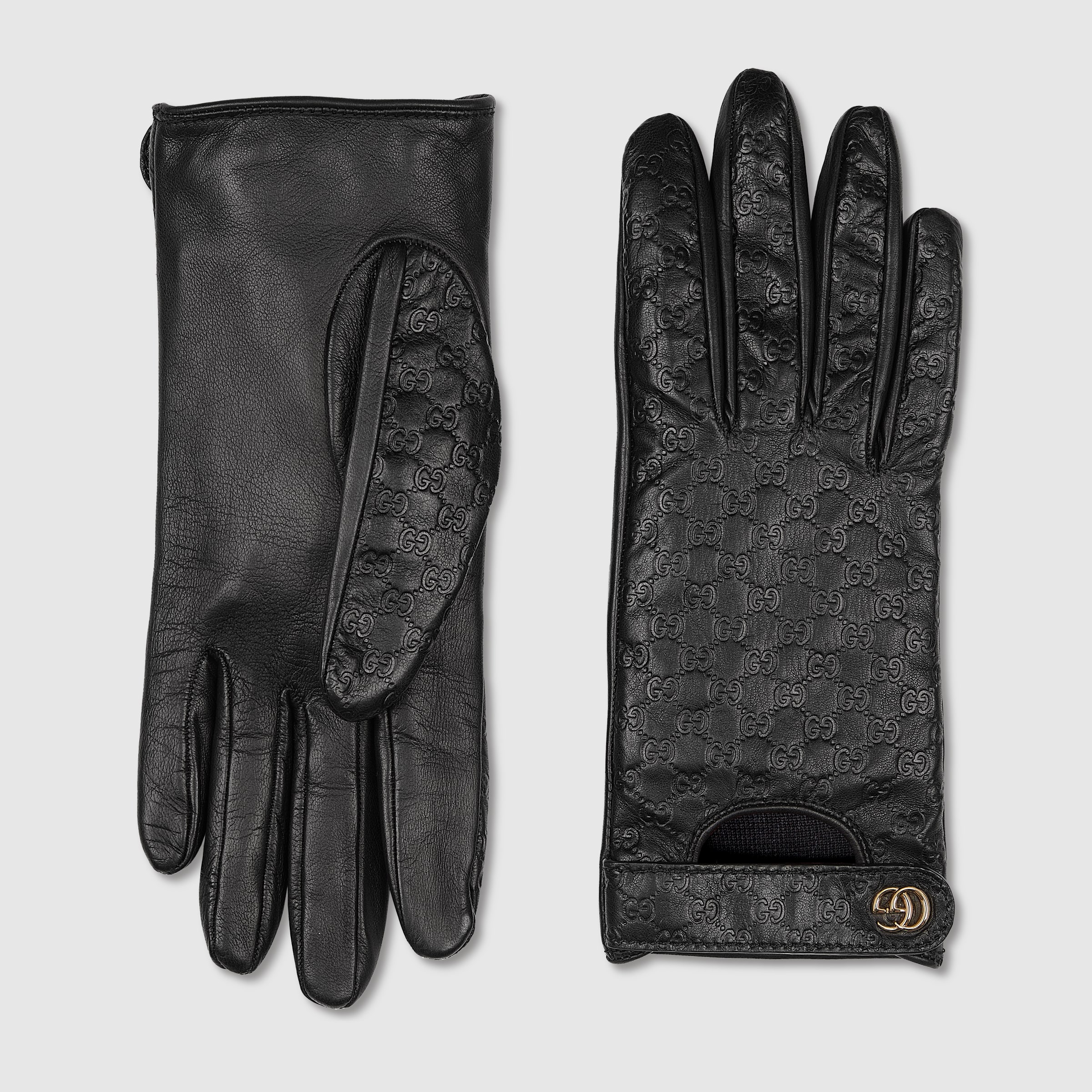 小物 GUCCI Leather Gloves With Interlocking G 835580_3SAJL_1060_001_100_0000