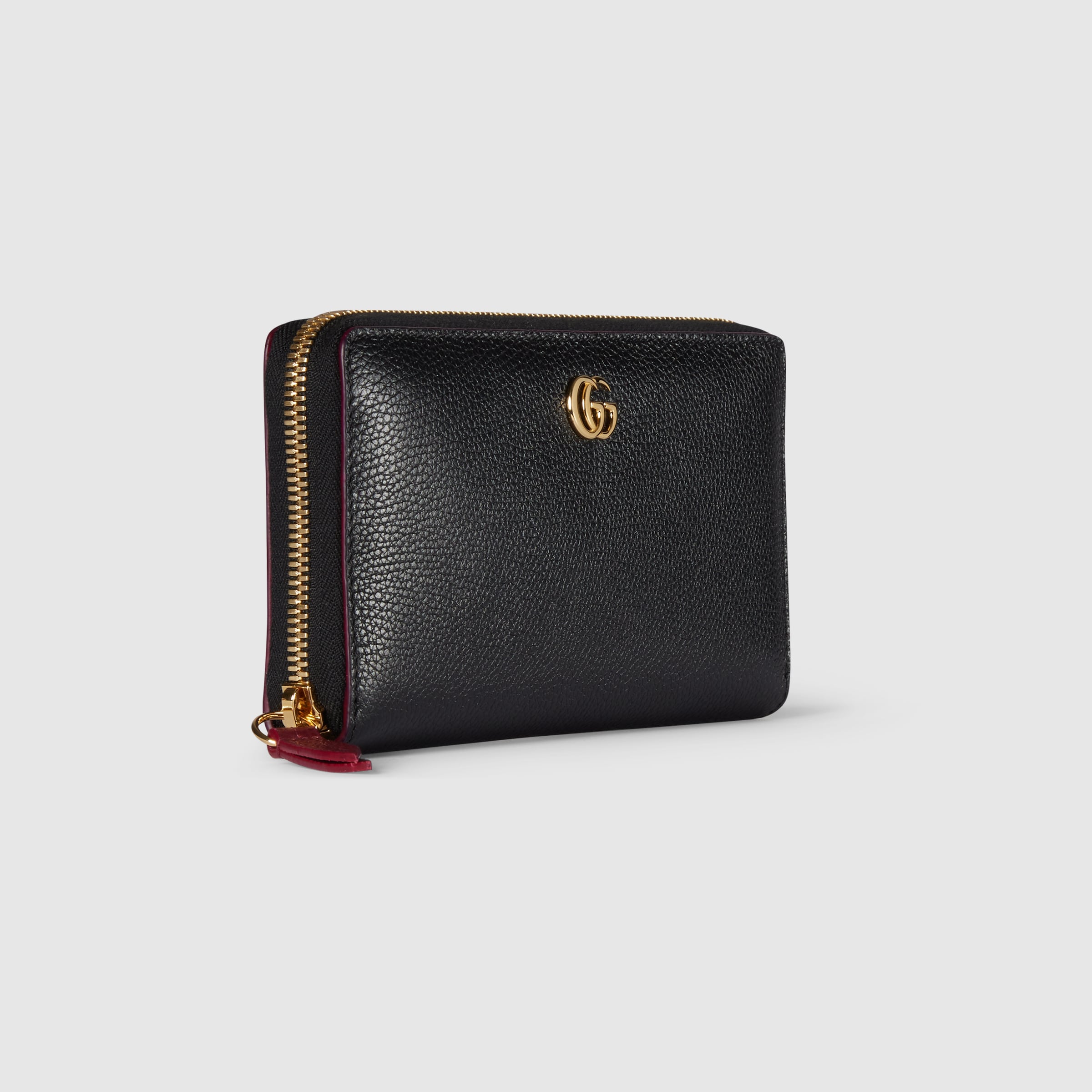 ダブルG バイカラー ジップアラウンドウォレット ・ブラック＆レッド