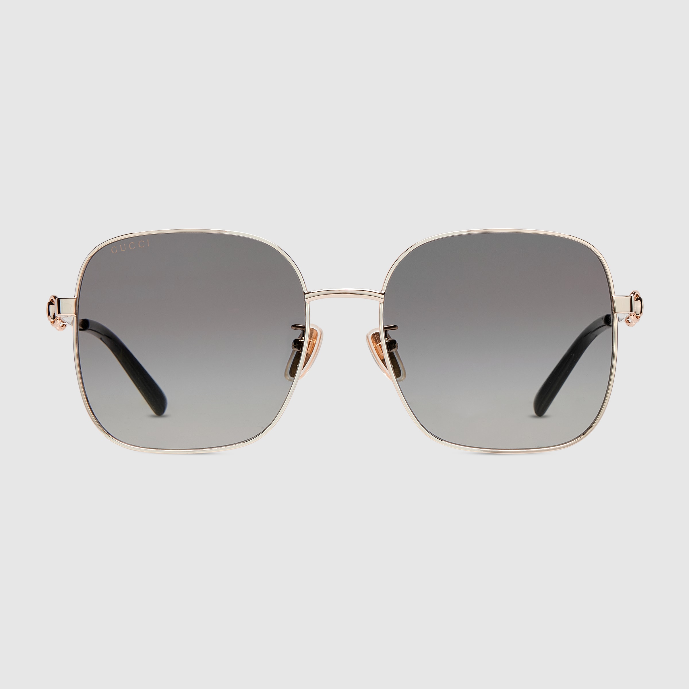 Square frame sunglasses in gold | GUCCI® US