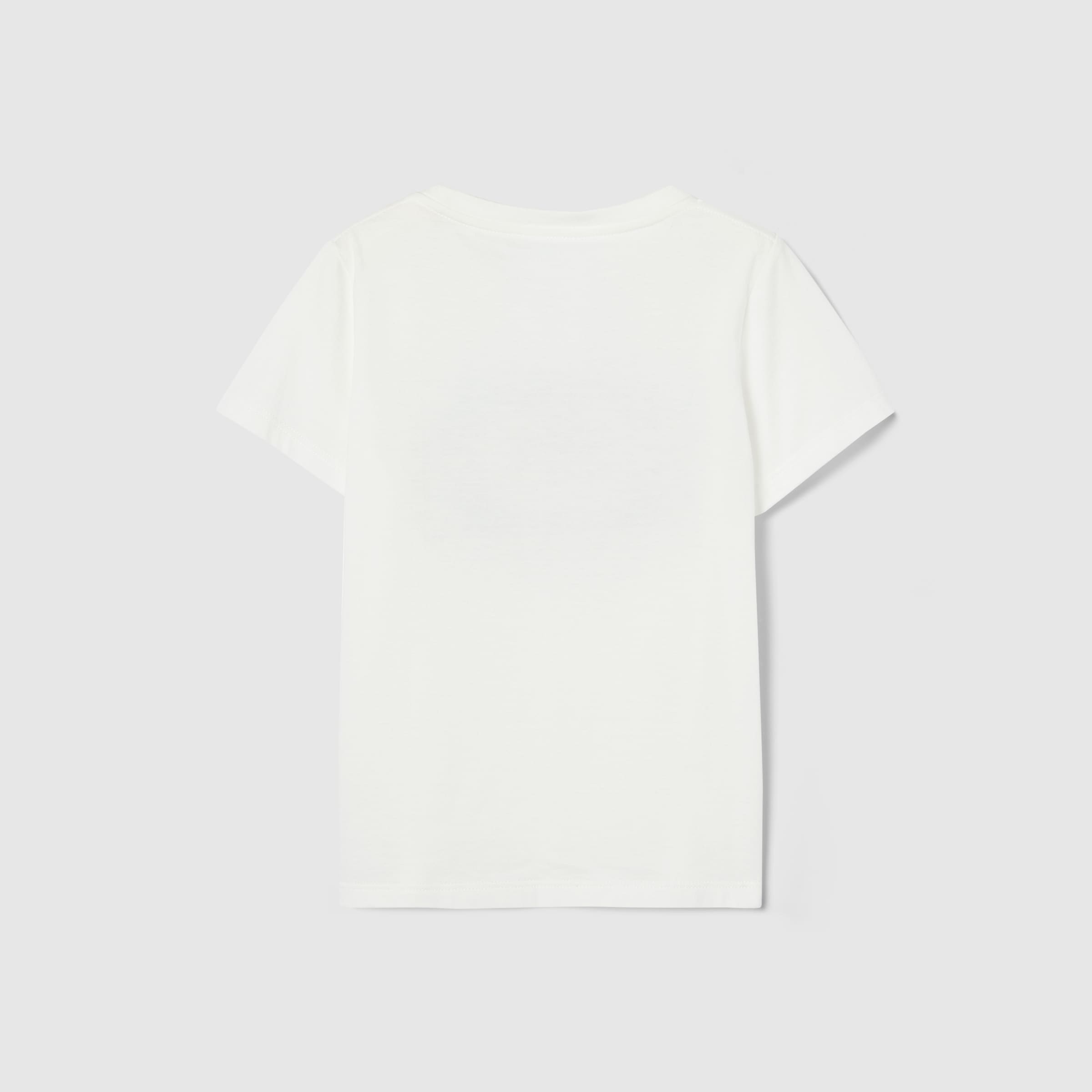 Children's cotton T-shirt with print in white | GUCCI® US