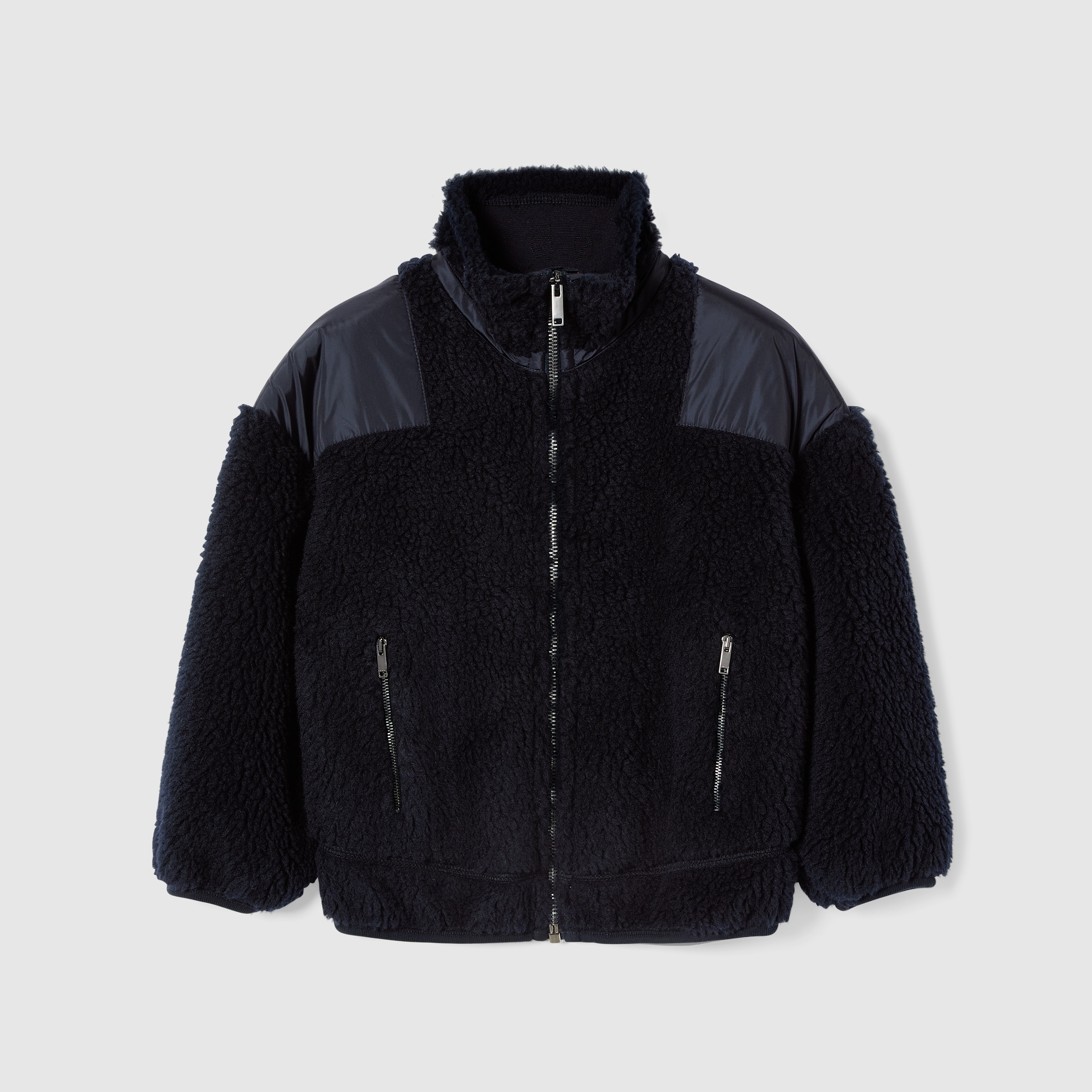 Children's GG fuzzy fabric jacket in dark blue | GUCCI® US