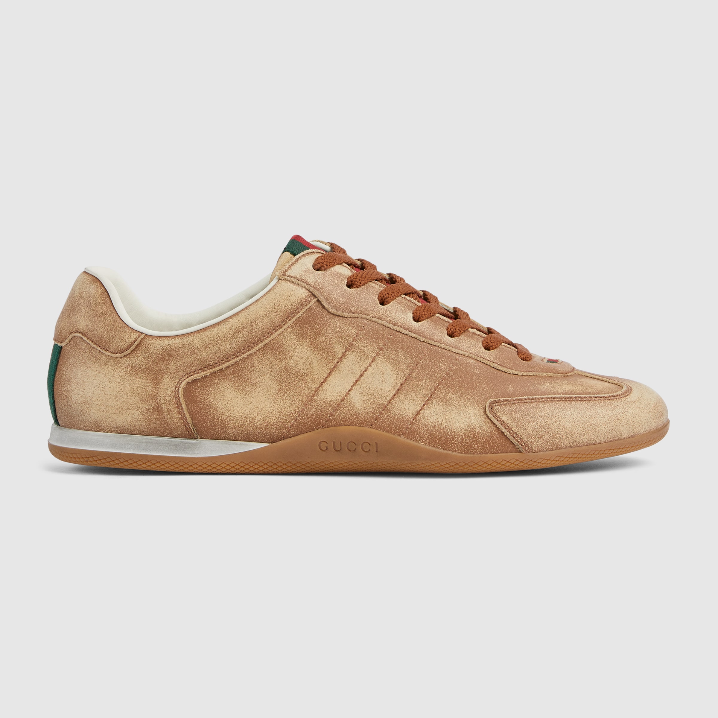 Men's Gucci Shift sneaker in brown leather | GUCCI® US