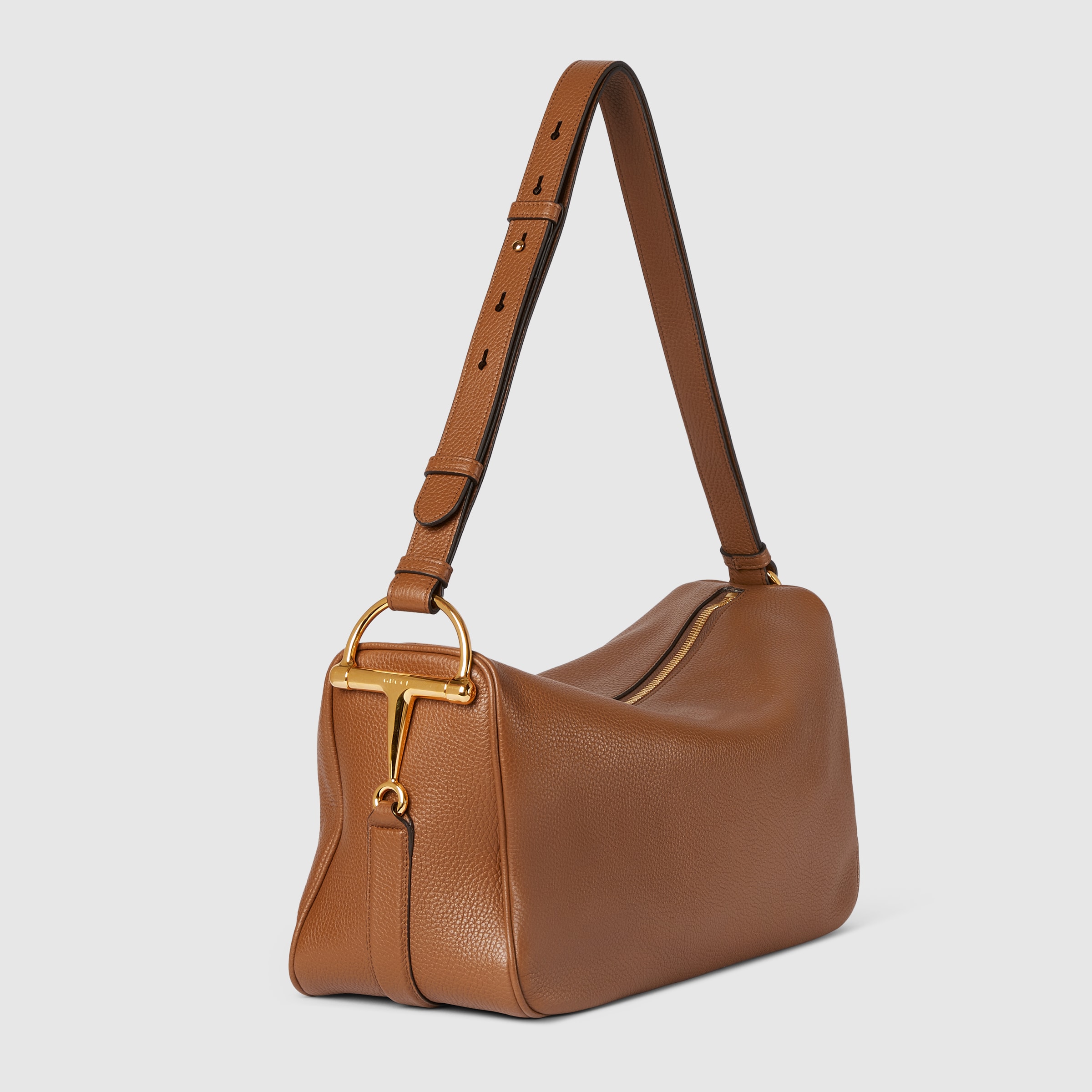 GUCCIレザーバッグ グッチ ハーフ ホースビット〕ラージ ショルダーバッグ ・ブラウン