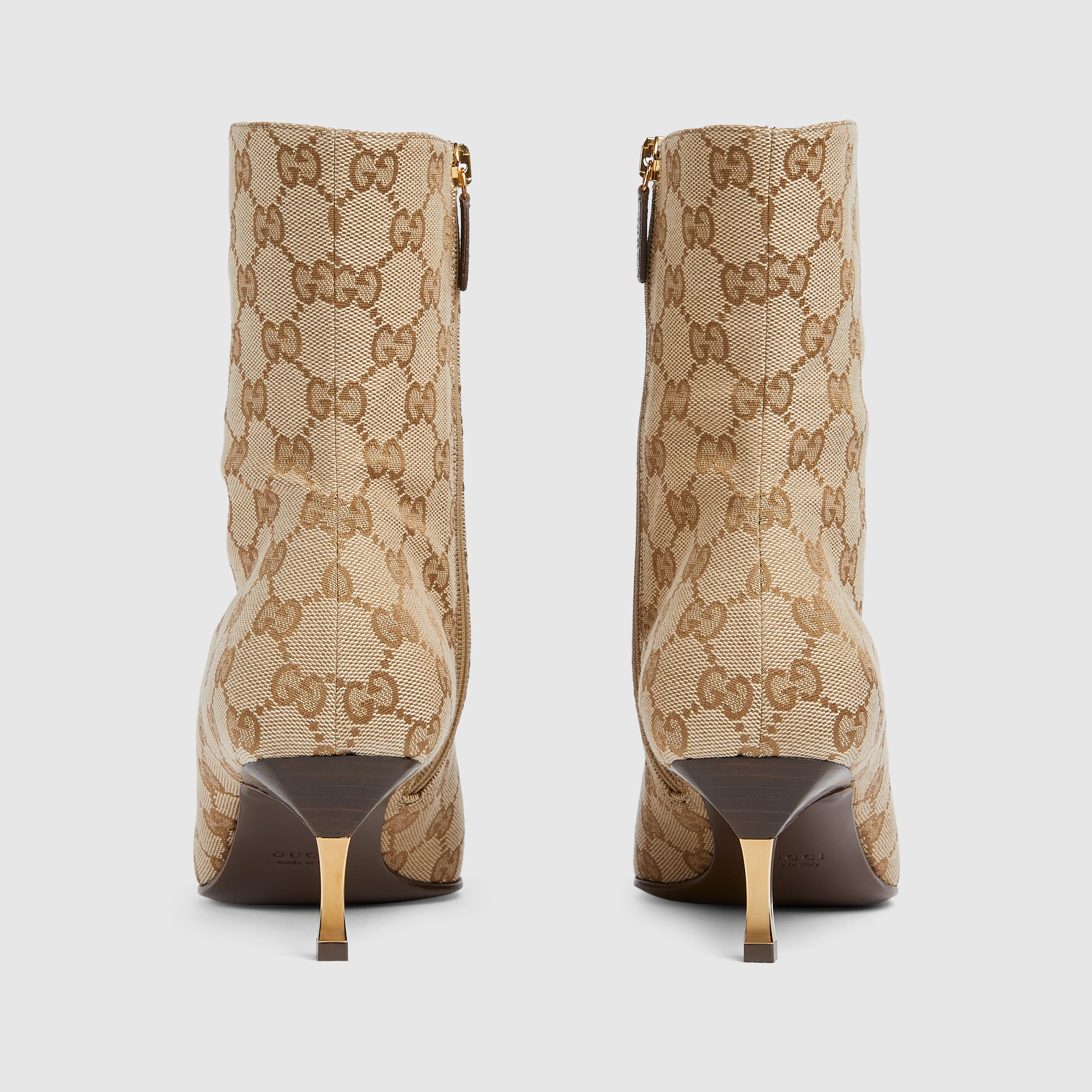 Women's Bombshell bootie in sand and brown GG canvas | GUCCI® US