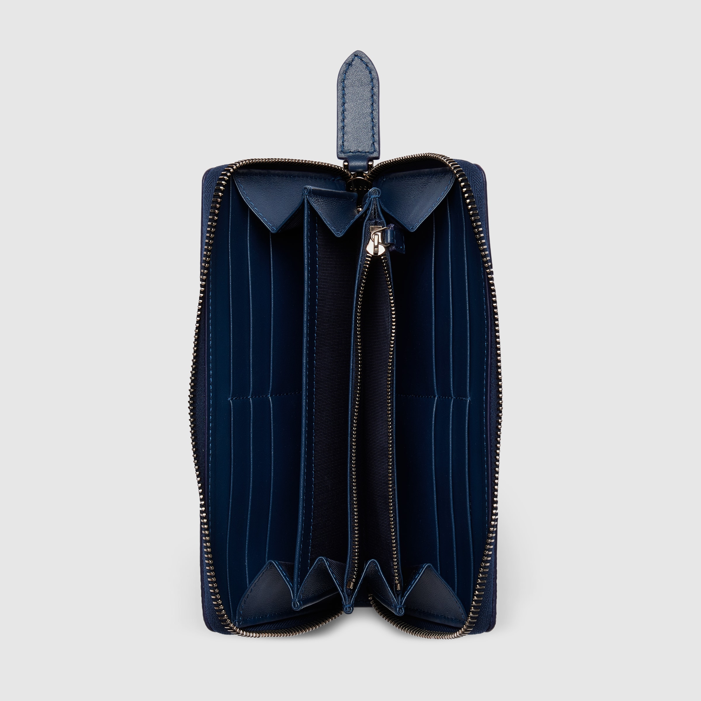 プリント GG ジップアラウンドウォレット ・ダークブルー GGスプリーム