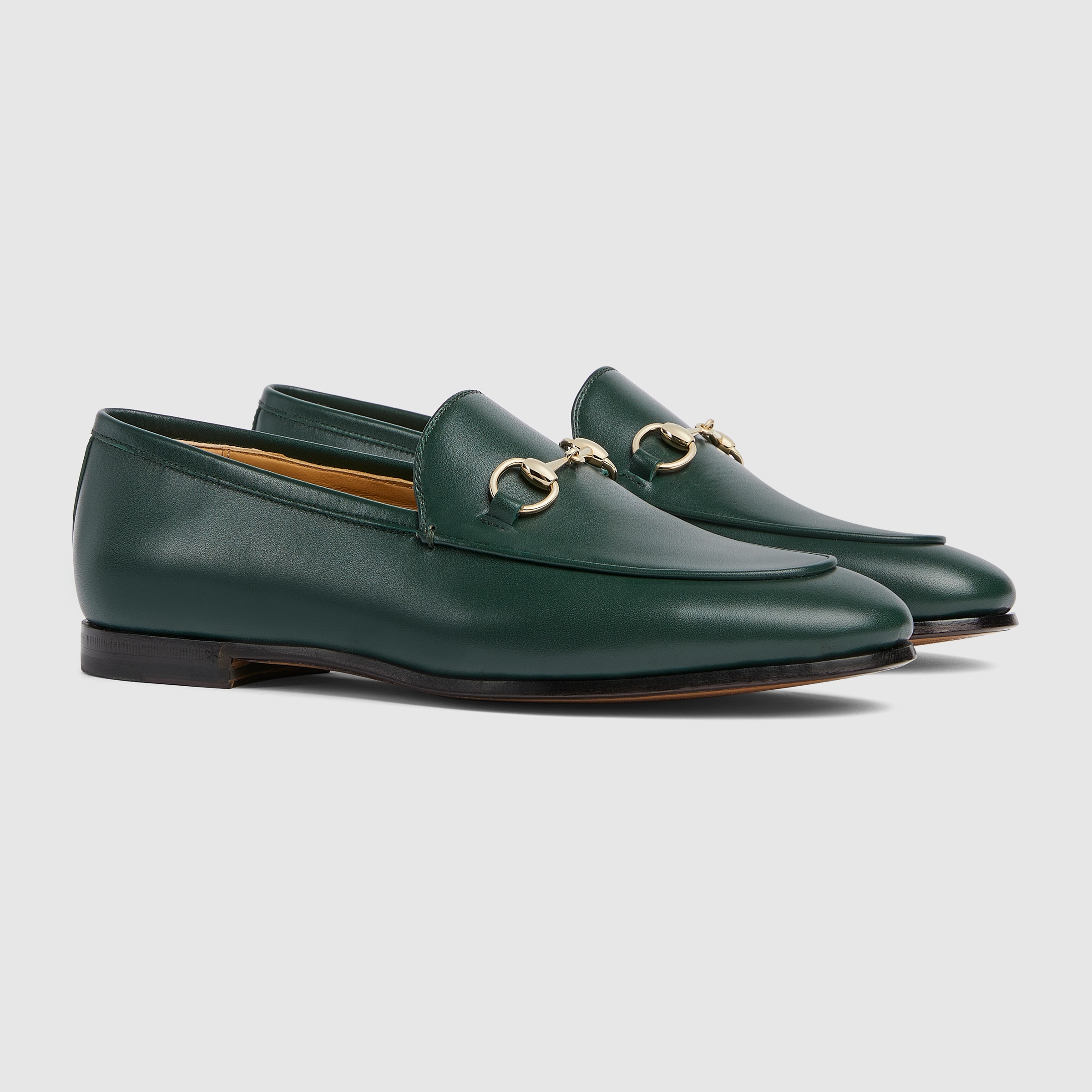 Women's Gucci Jordaan loafer in green leather | GUCCI® US
