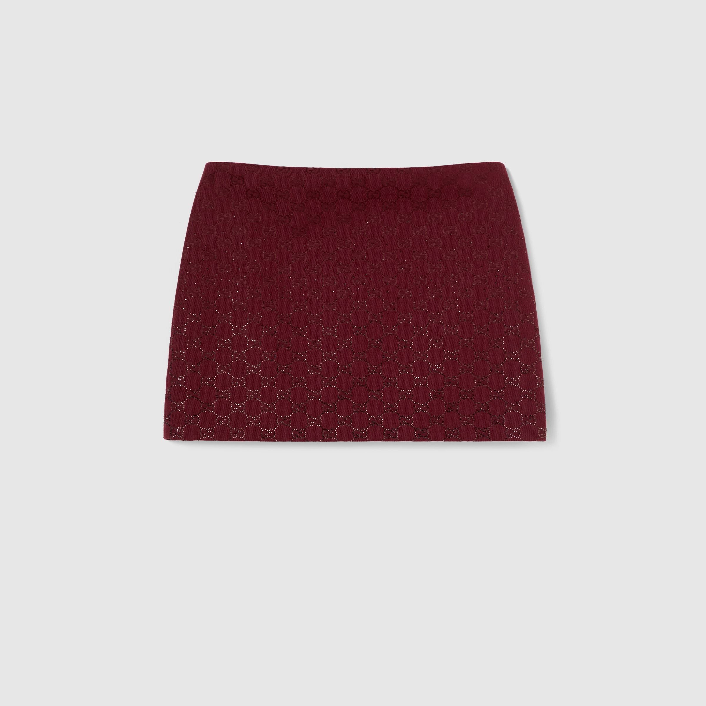 GG canvas skirt with crystals in Gucci Rosso Ancora red | GUCCI® US