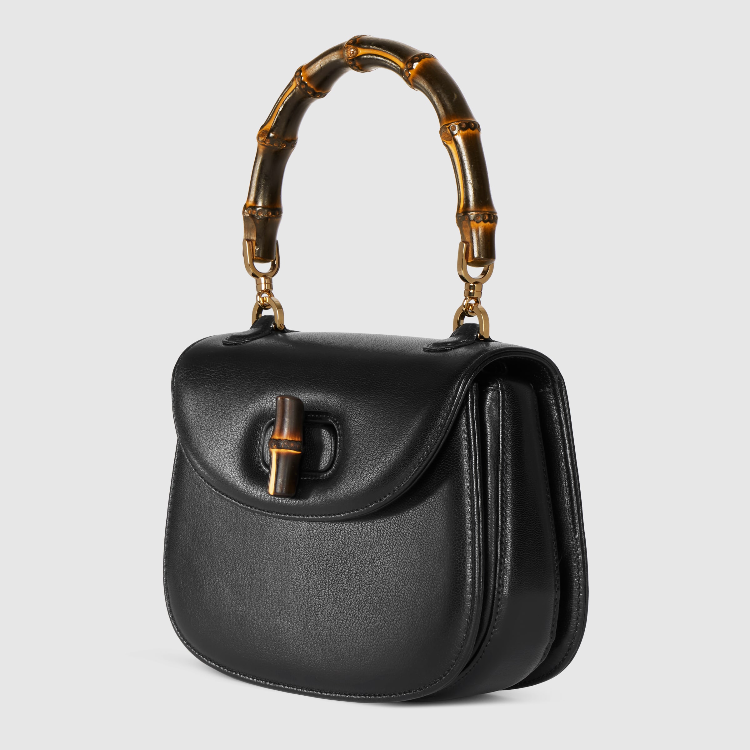グッチ バンブー 1947〕スモールバッグ ・ブラック レザー | GUCCI公式