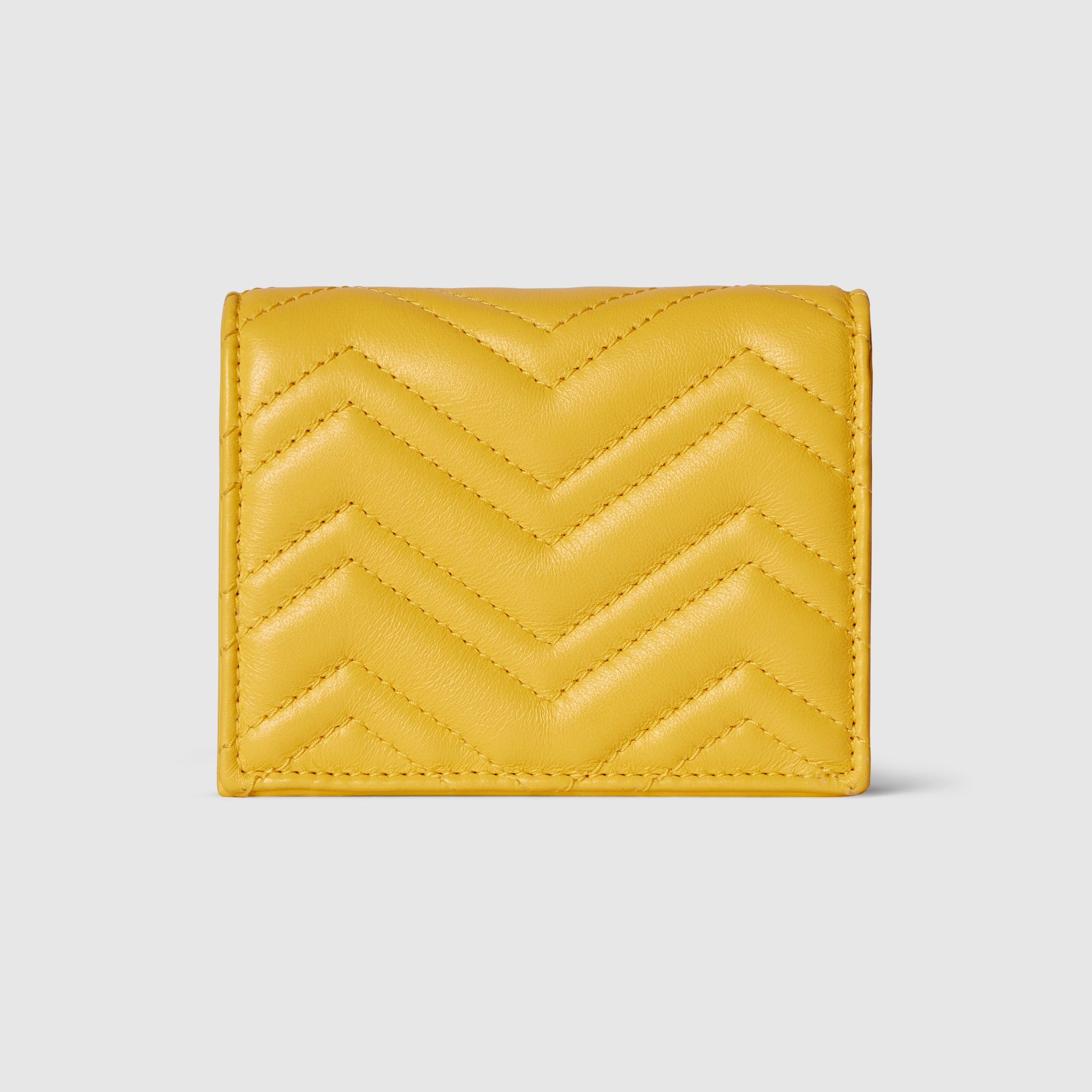 GG Marmont small wallet in yellow leather | GUCCI® US