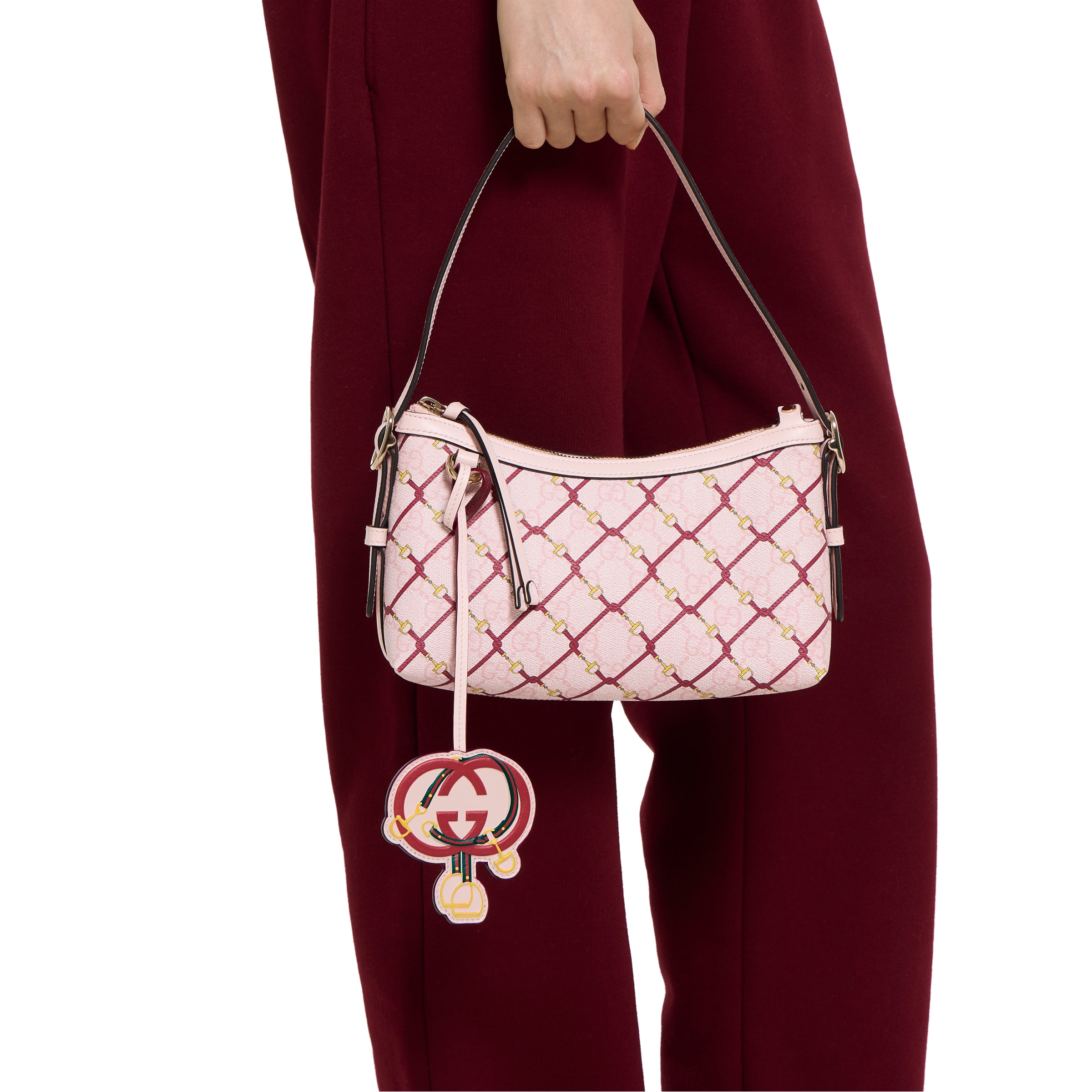 GUCCI ミニバッグ チャーム プリント バッグ チャーム ・ピンク＆レッド レザー | GUCCI公式